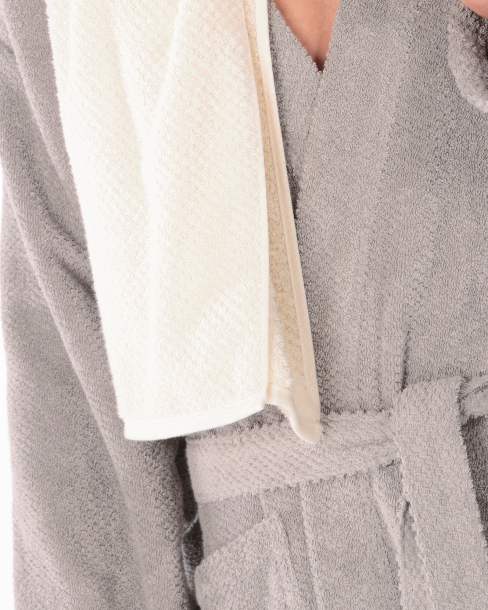 Cawö Herren Bademantel Pure 5622 - Farbe: stein - 727 - XL