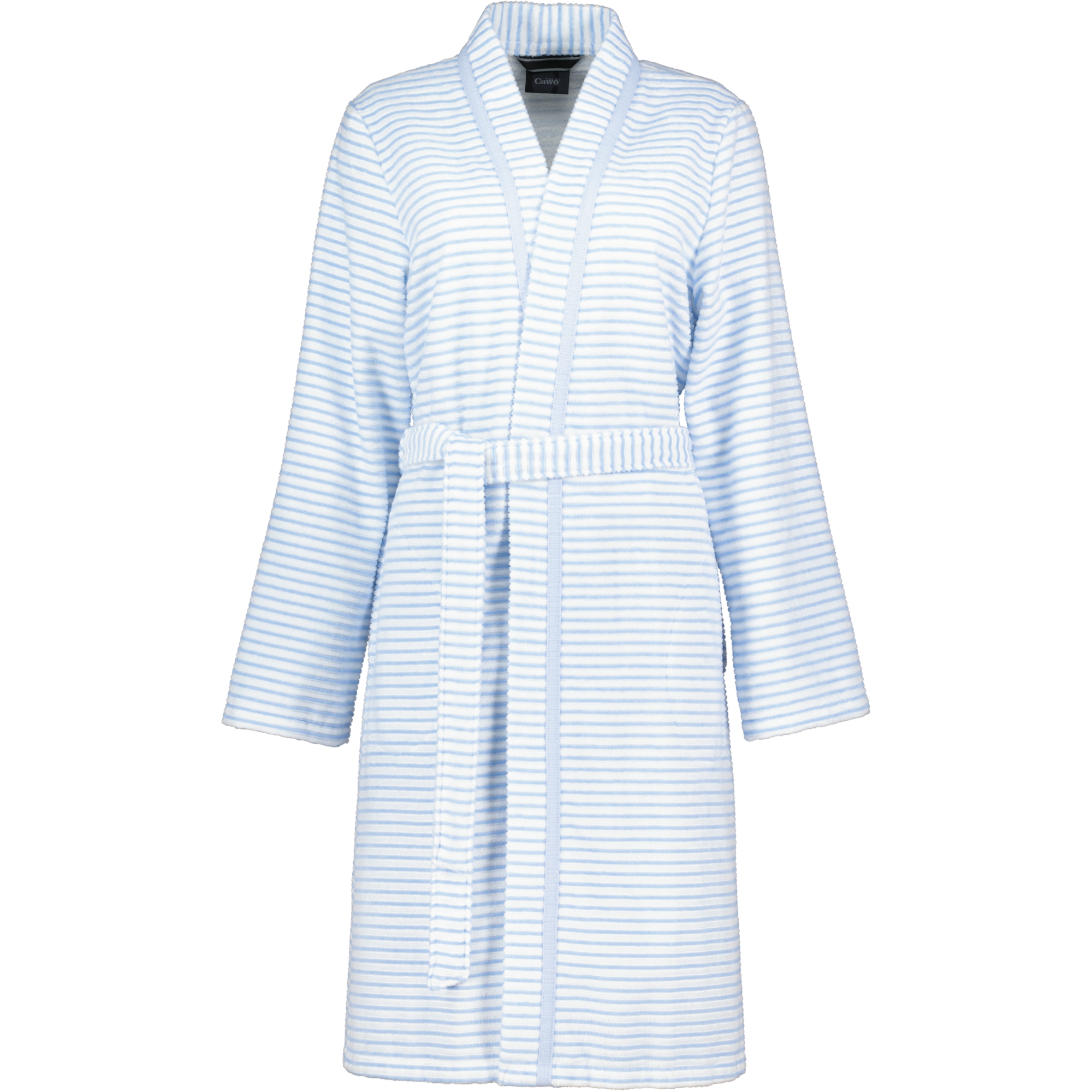 Cawö Bademäntel Damen Kimono Struktur 1214 mittelblau - 11
