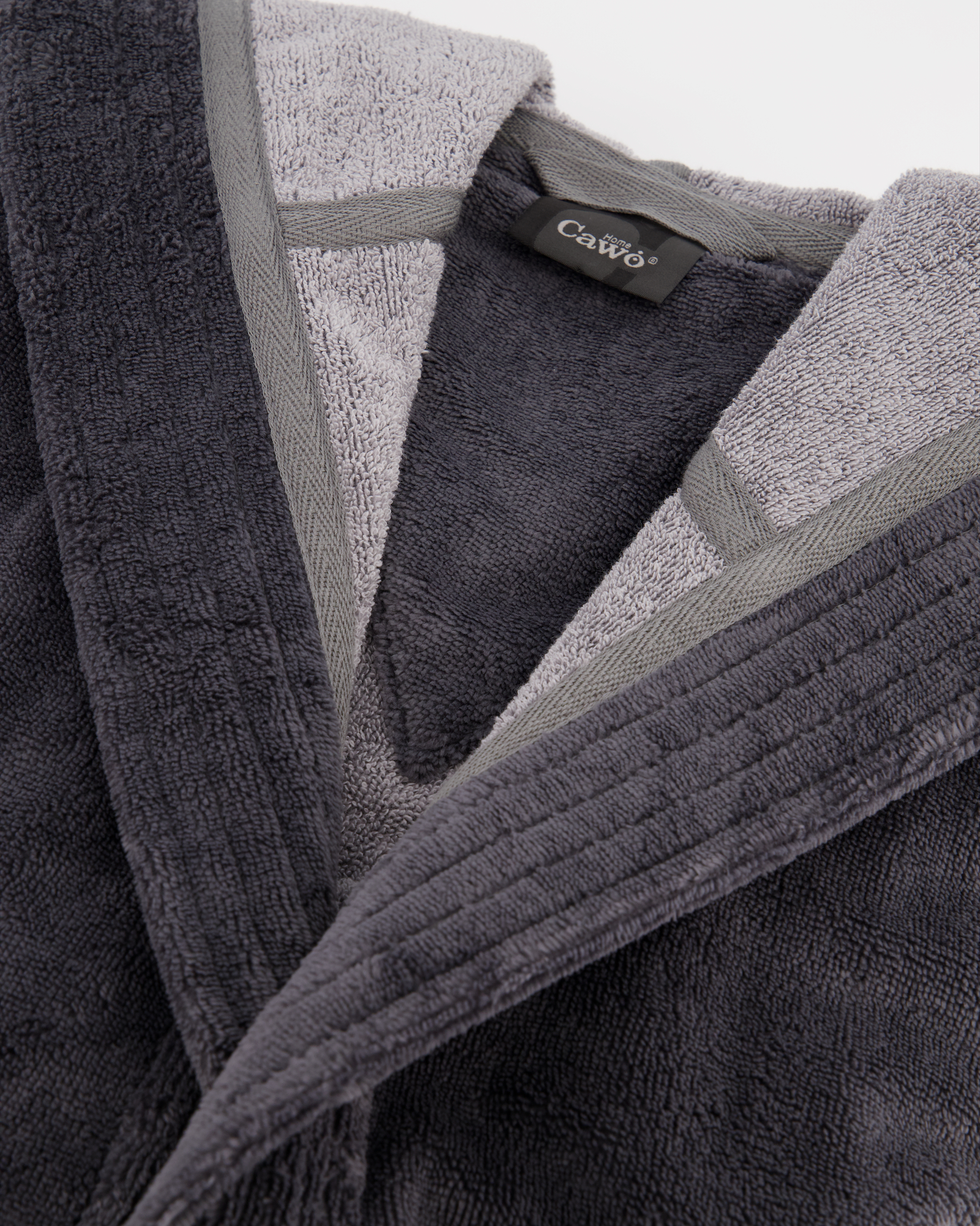 Cawö Home Herren Bademantel Kapuze 801 - Farbe: anthrazit - 71 - L
