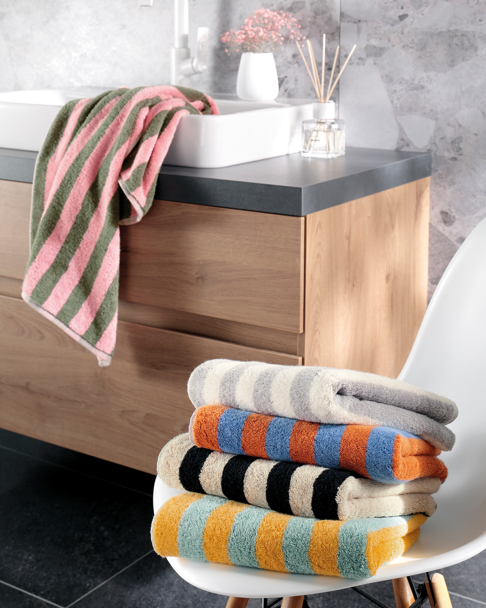Cawö Handtücher Bold Streifen 6277 mint/gelb - 45 - Handtuch 50x100 cm