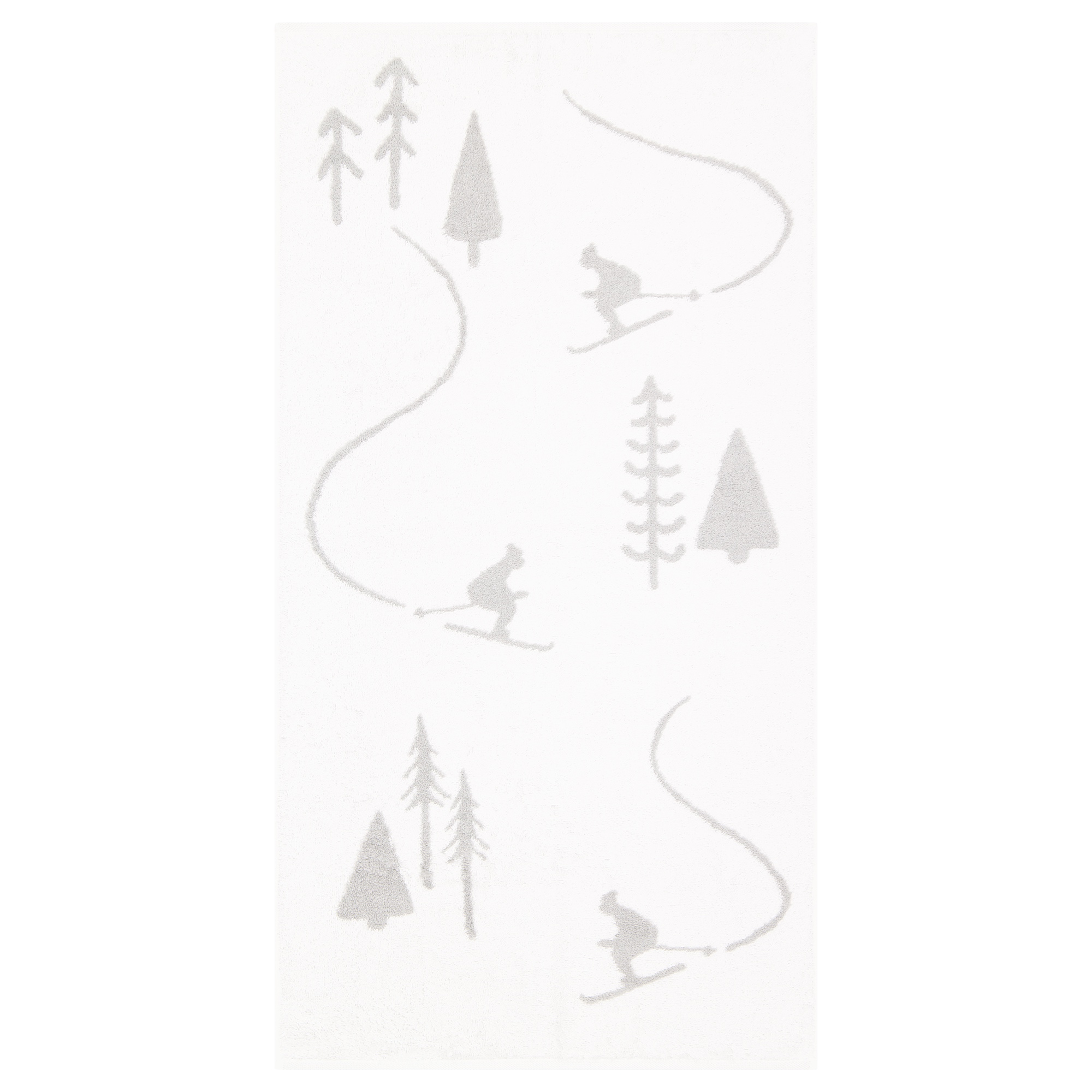 Cawö Handtücher WINTER EDITION Skifahrer 6272 weiß/platin - 67 - Handtuch 50x100 cm