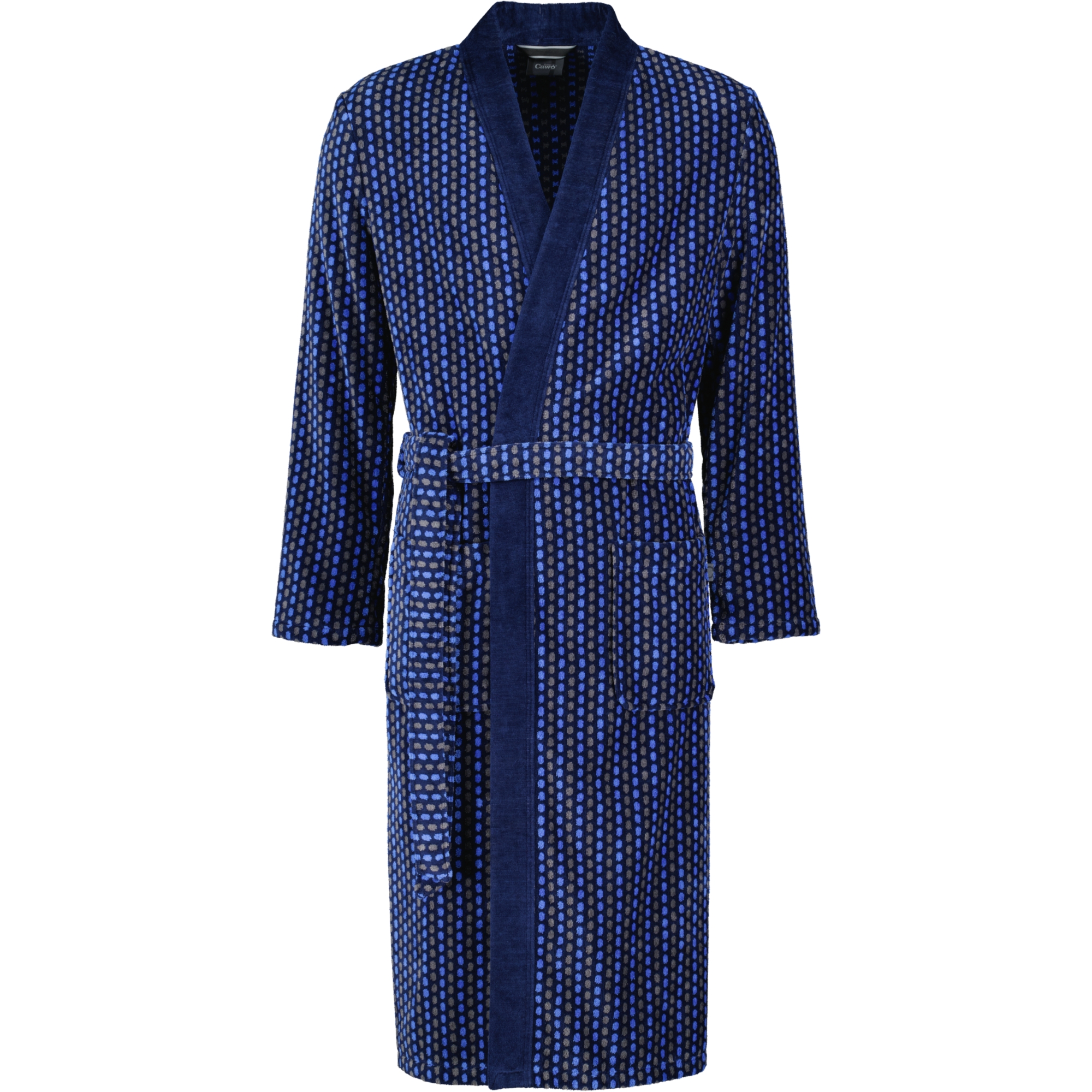 Cawö Bademäntel Herren Kimono Graphic 4851 blau - 11