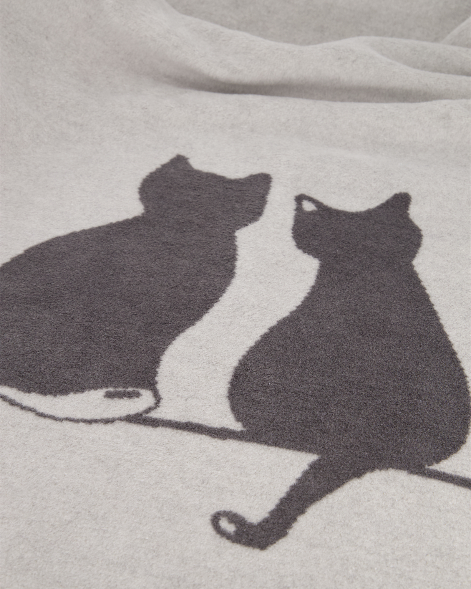 Cawö Wohndecken CUTE CATS EDITION You & Me 62630 stein/anthrazit - 70 - 150x200 cm