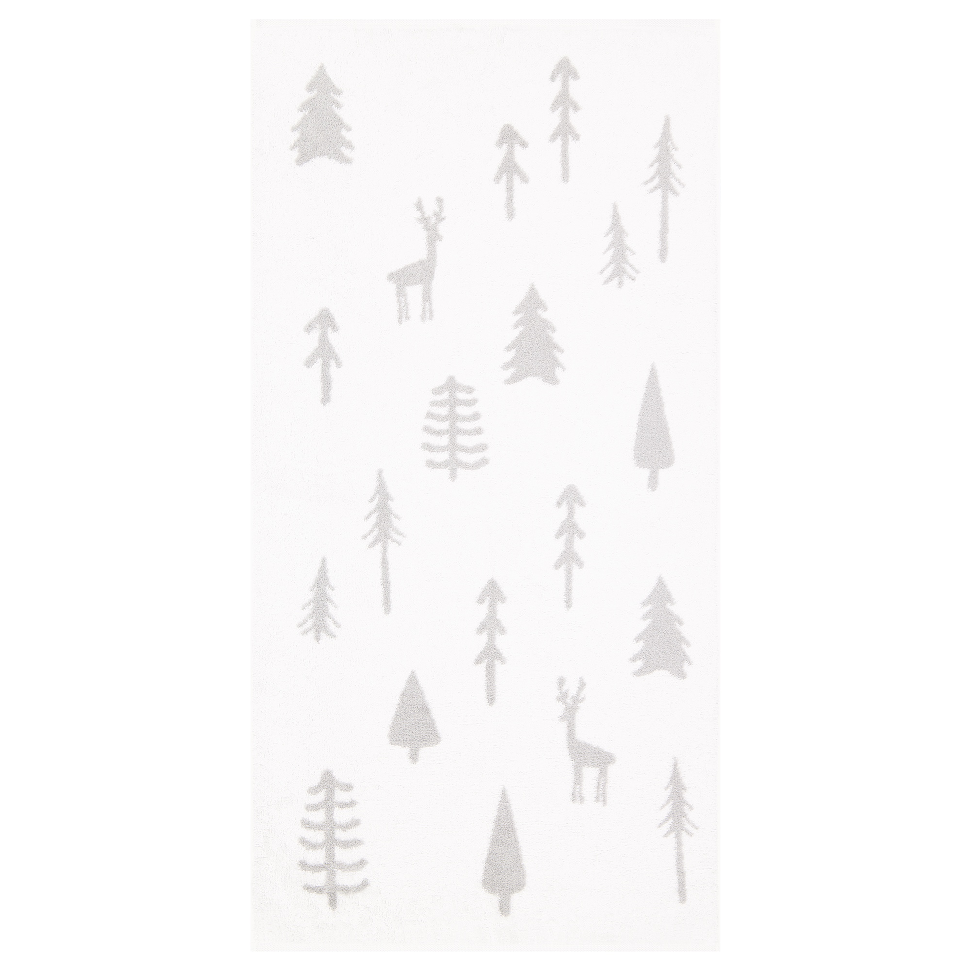 Cawö Handtücher WINTER EDITION Tannen 6273 weiß/platin - 67 - Handtuch 50x100 cm