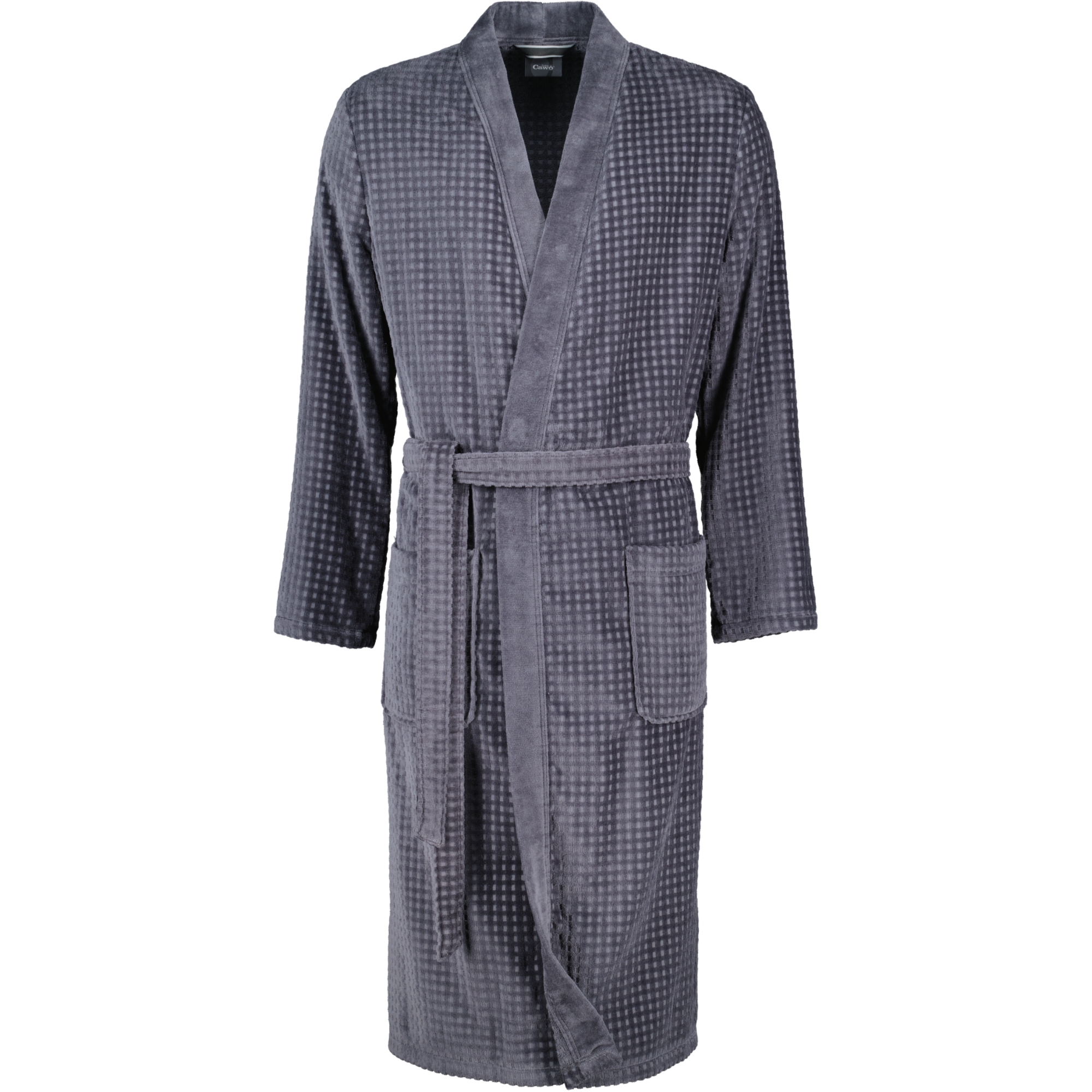 Cawö Herren Bademantel Kimono 3714 - Farbe: anthrazit - 774 - XL