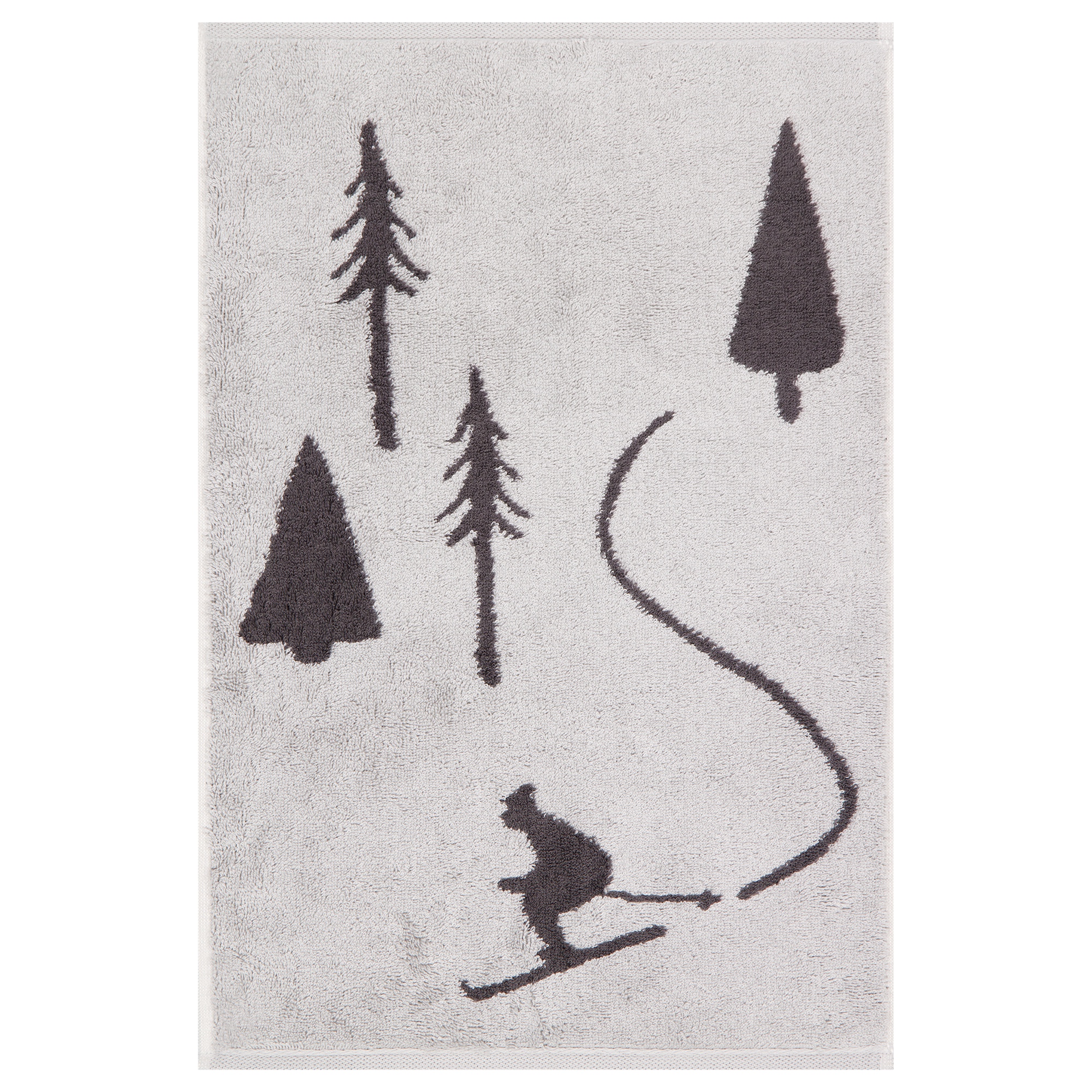 Cawö Handtücher WINTER EDITION Skifahrer 6272 platin/basalt - 70 - Gästetuch 30x50 cm