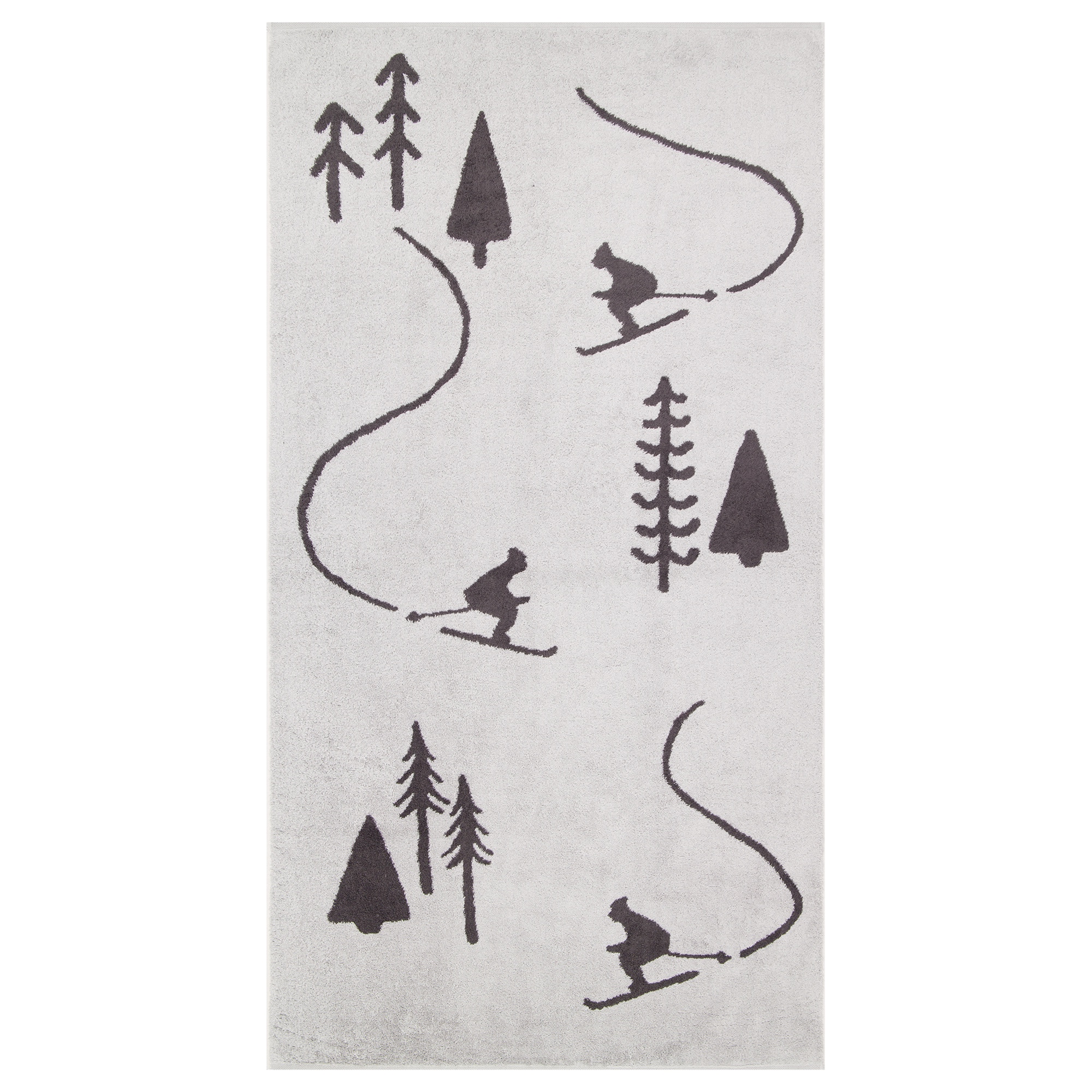 Cawö Handtücher WINTER EDITION Skifahrer 6272 platin/basalt - 70 - Duschtuch 70x140 cm