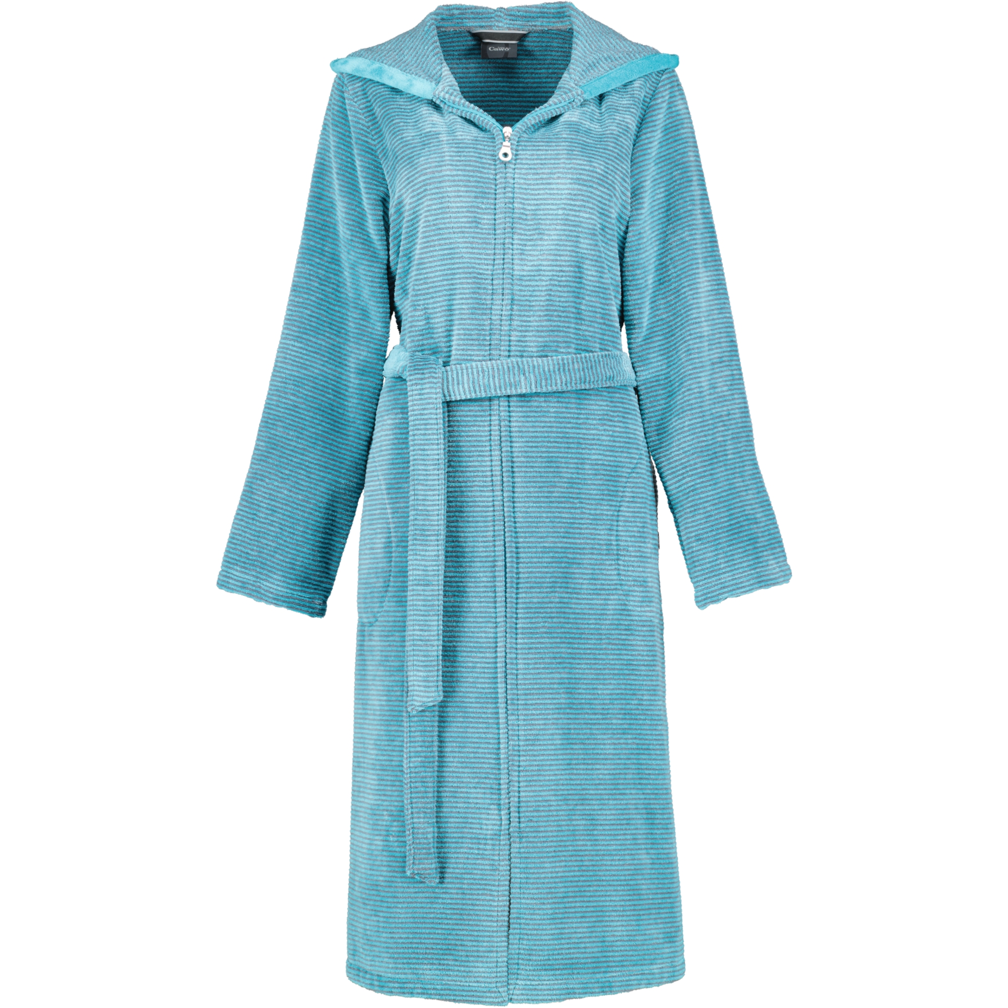 Cawö Bademäntel Damen Kapuze Two-Tone 6432 türkis - 47