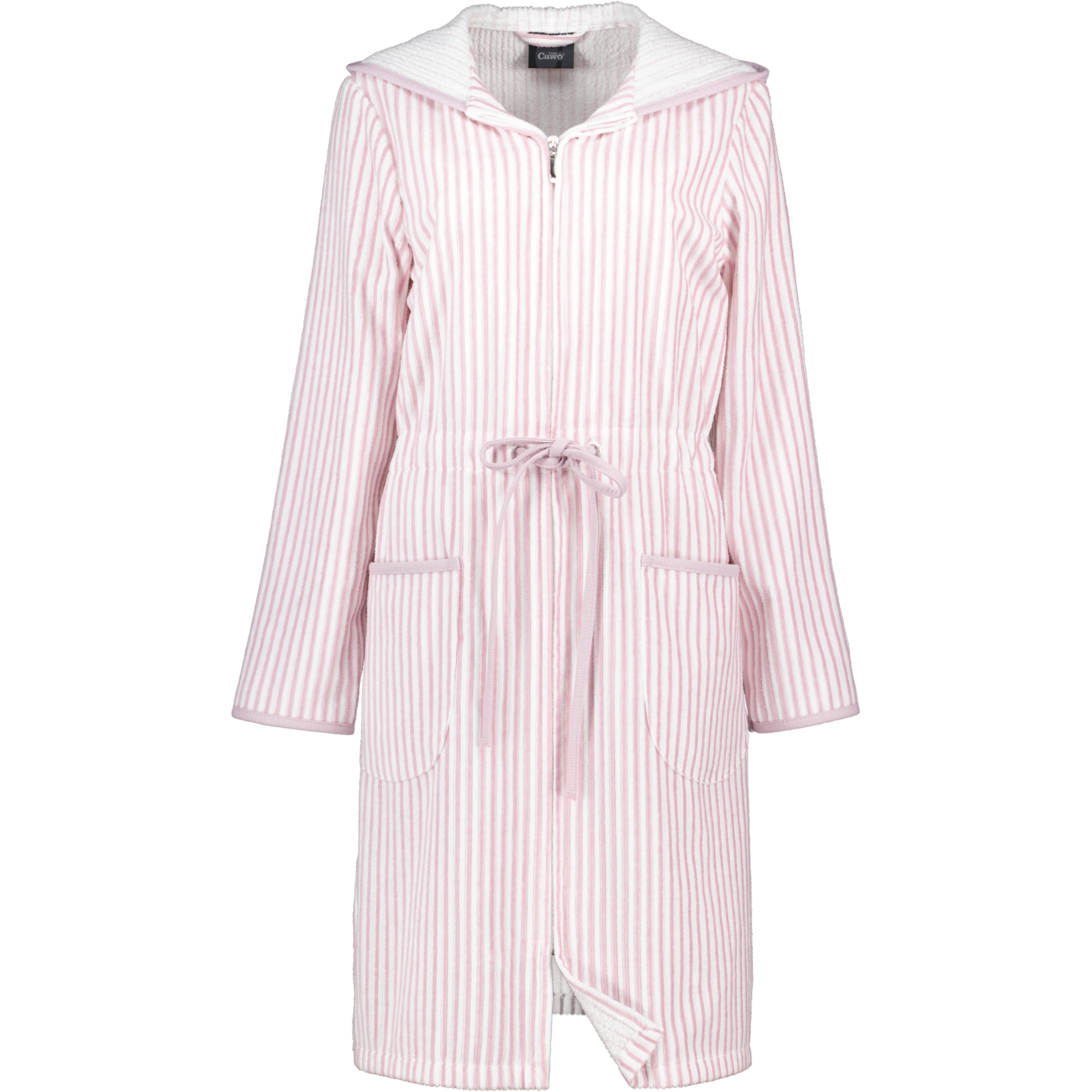 Cawö - Damen Bademantel kurz Kapuze TG RV 6416 - Farbe: malve - 22 - S