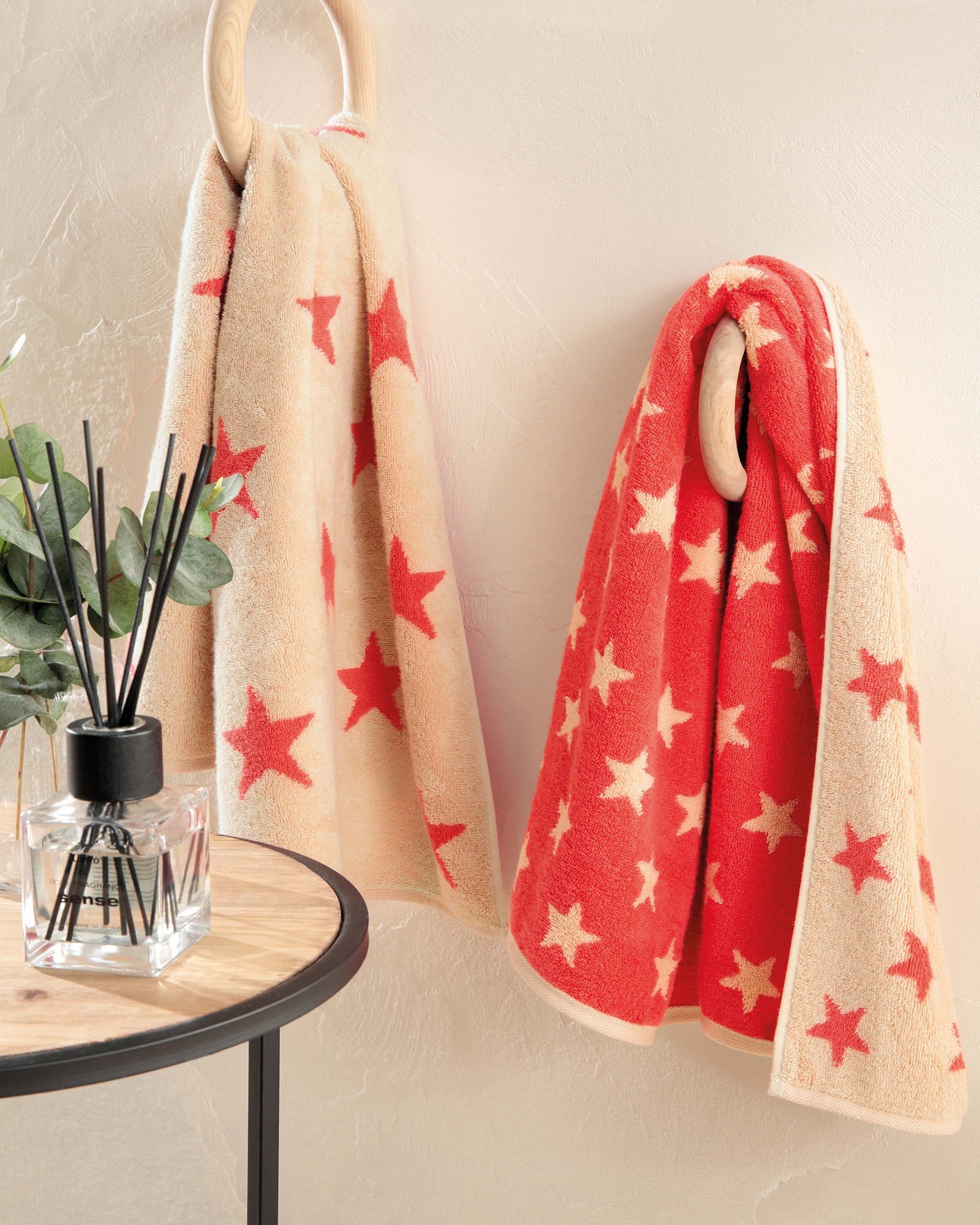Cawö Handtücher NEW STARS Sterne klein 6261 beige/pink - 32