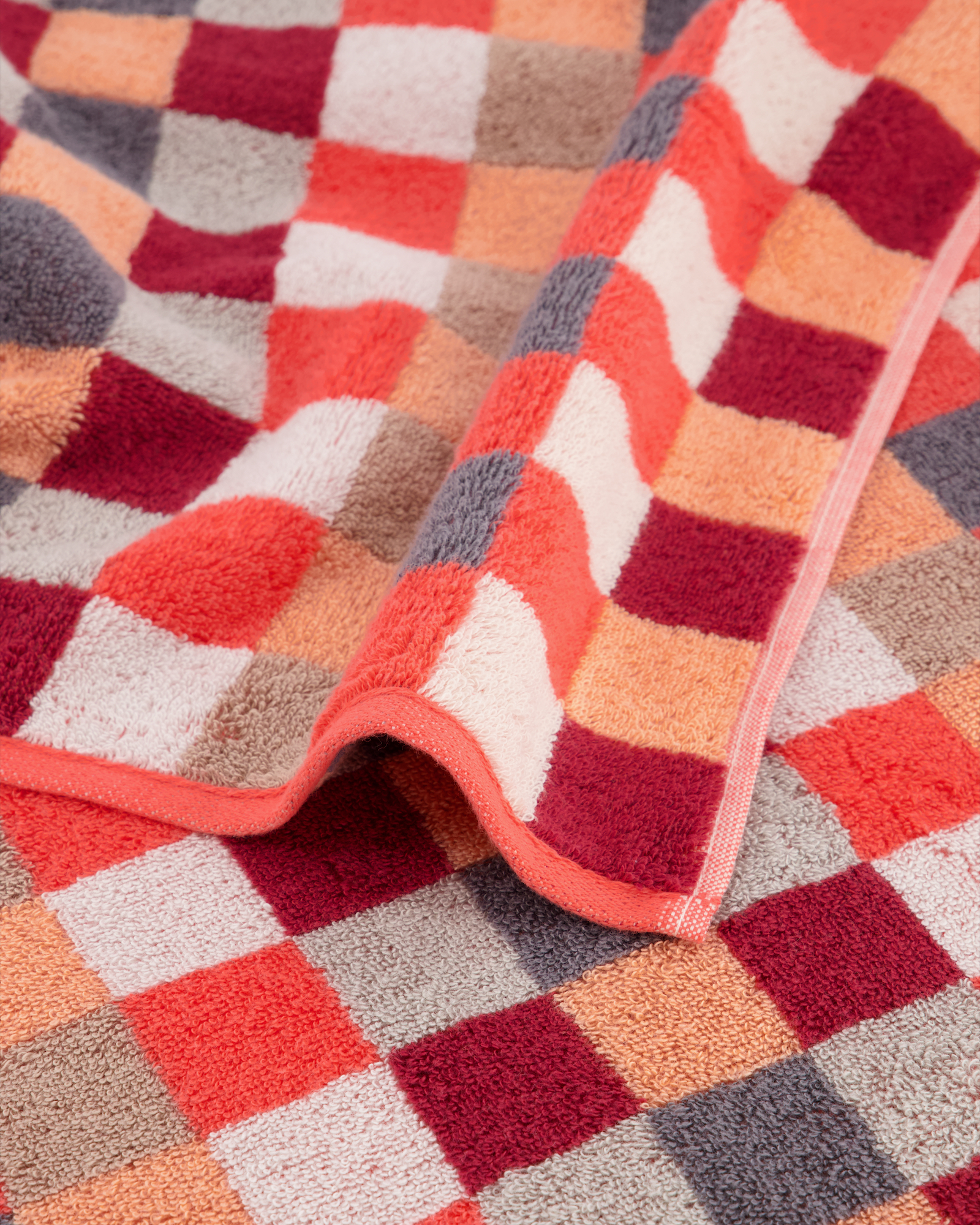 Cawö - Unique Karo 942 - Farbe: koralle - 22 - Handtuch 50x100 cm