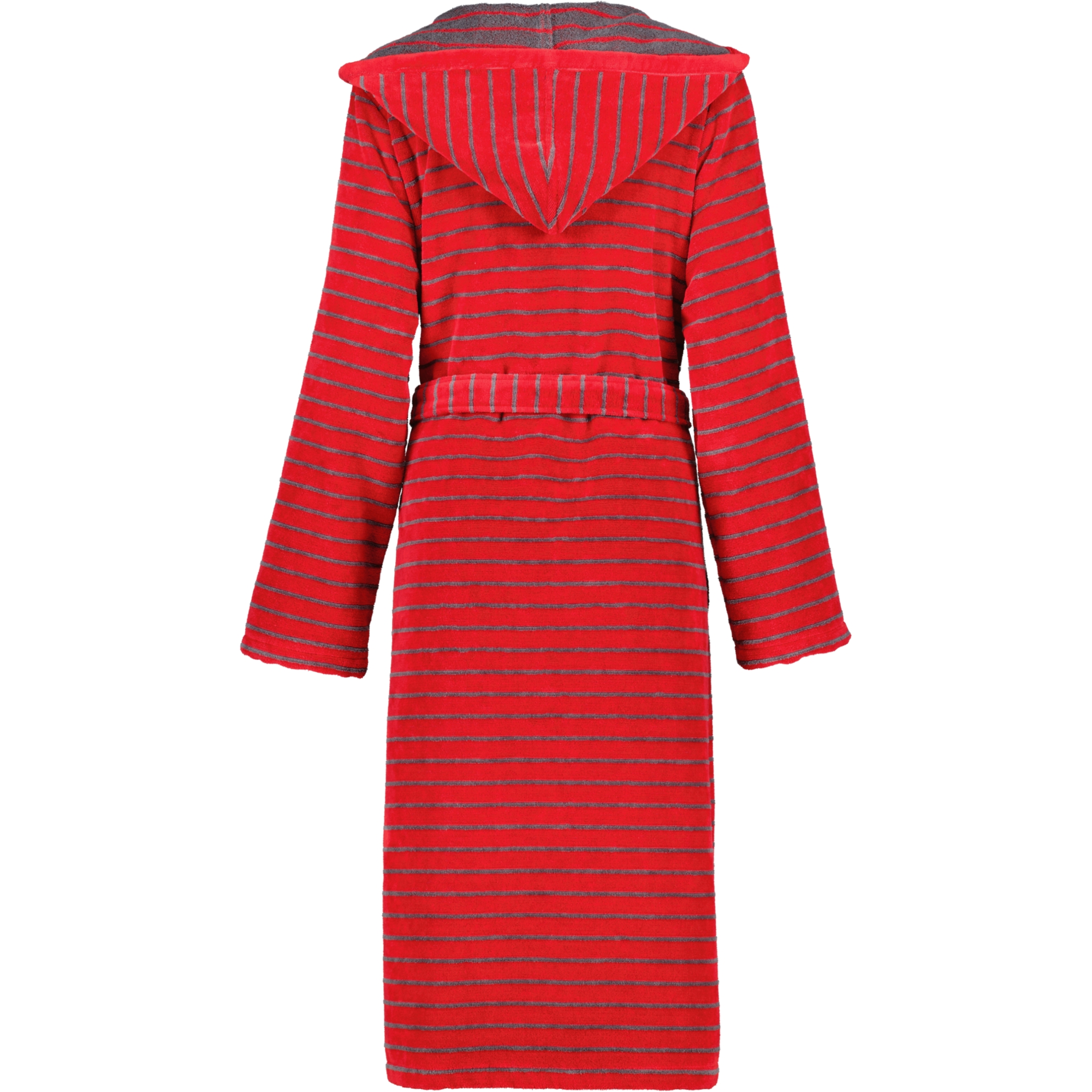 Cawö - Damen Bademantel Kapuze Reißverschluss Shades 1492 - Farbe: rot - 27 - M