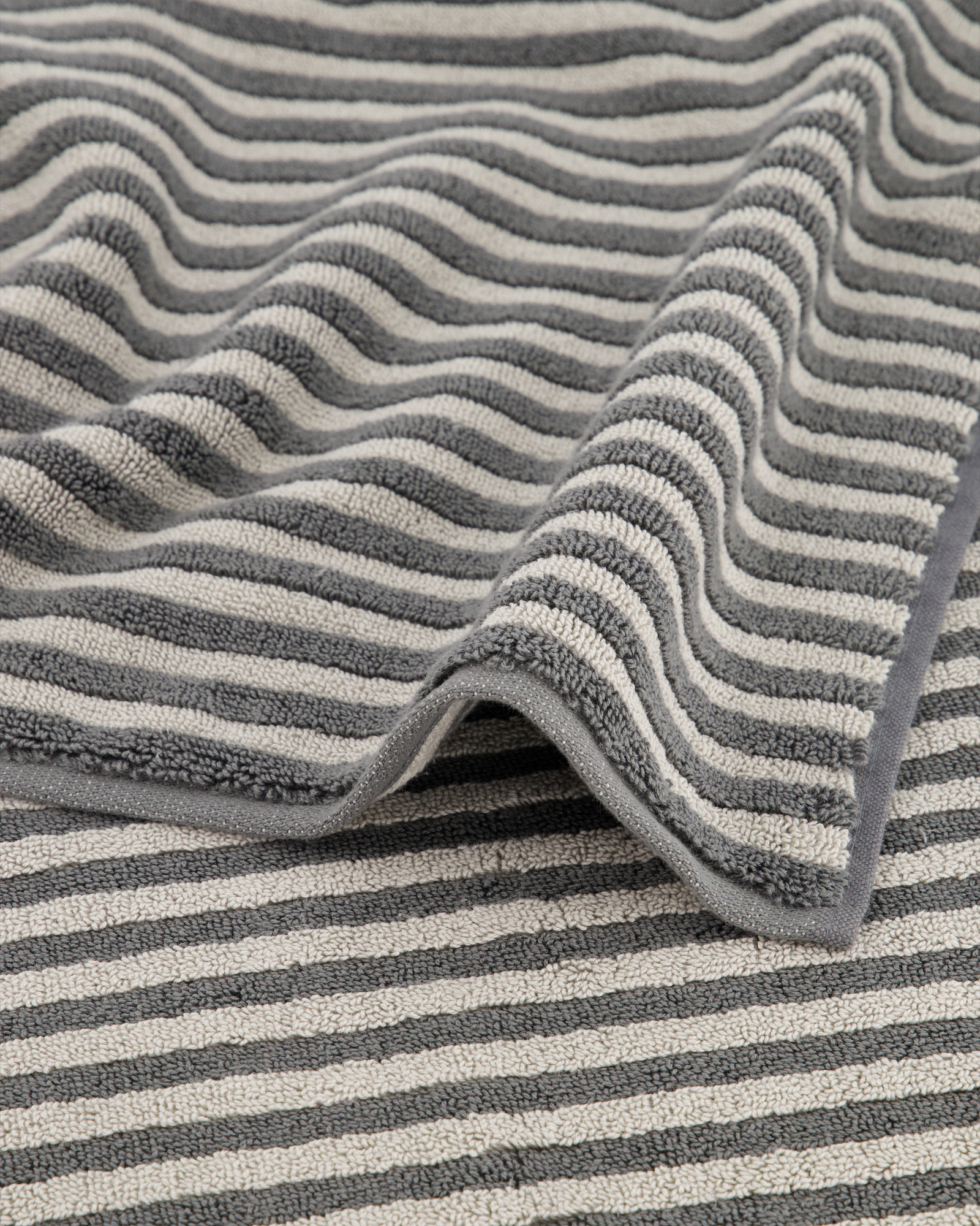 Cawö Badematten Two-Tone Stripes 480 schiefer - 77 - 50x80 cm