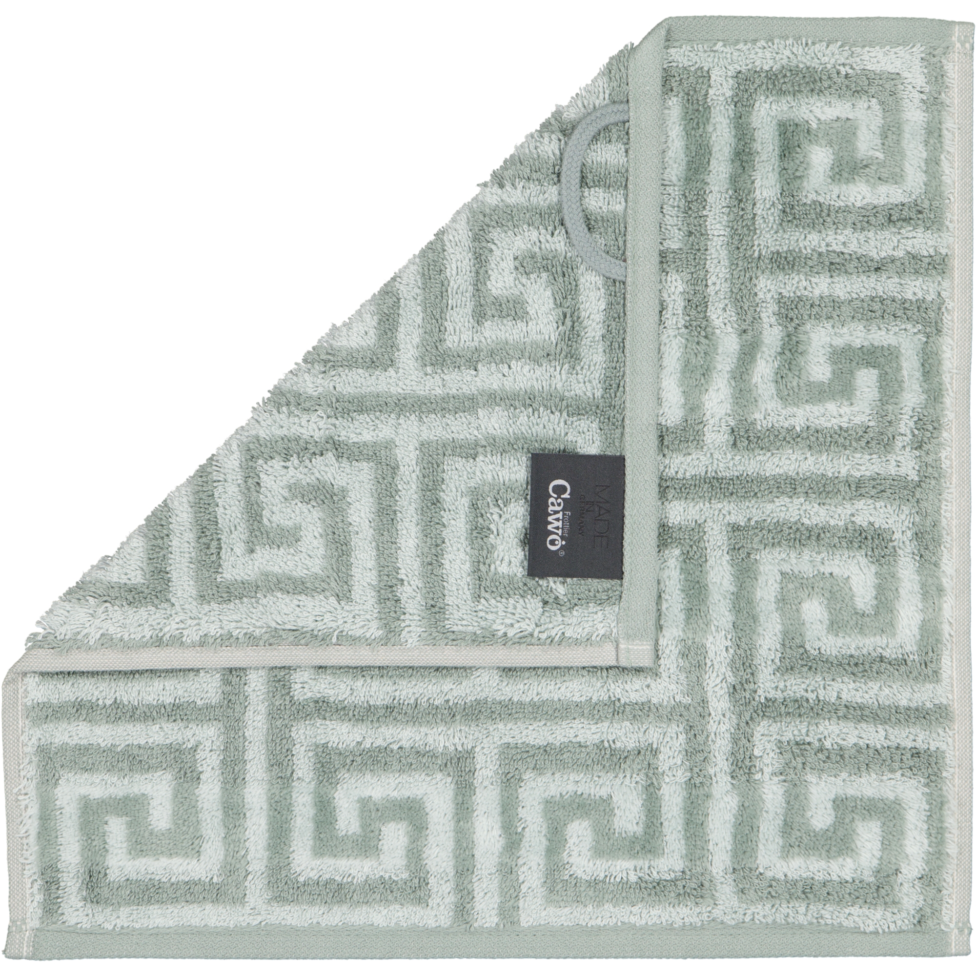 Cawö Handtücher Noblesse Elegance Allover 1088 nordic green - 44 - Seiflappen 30x30 cm