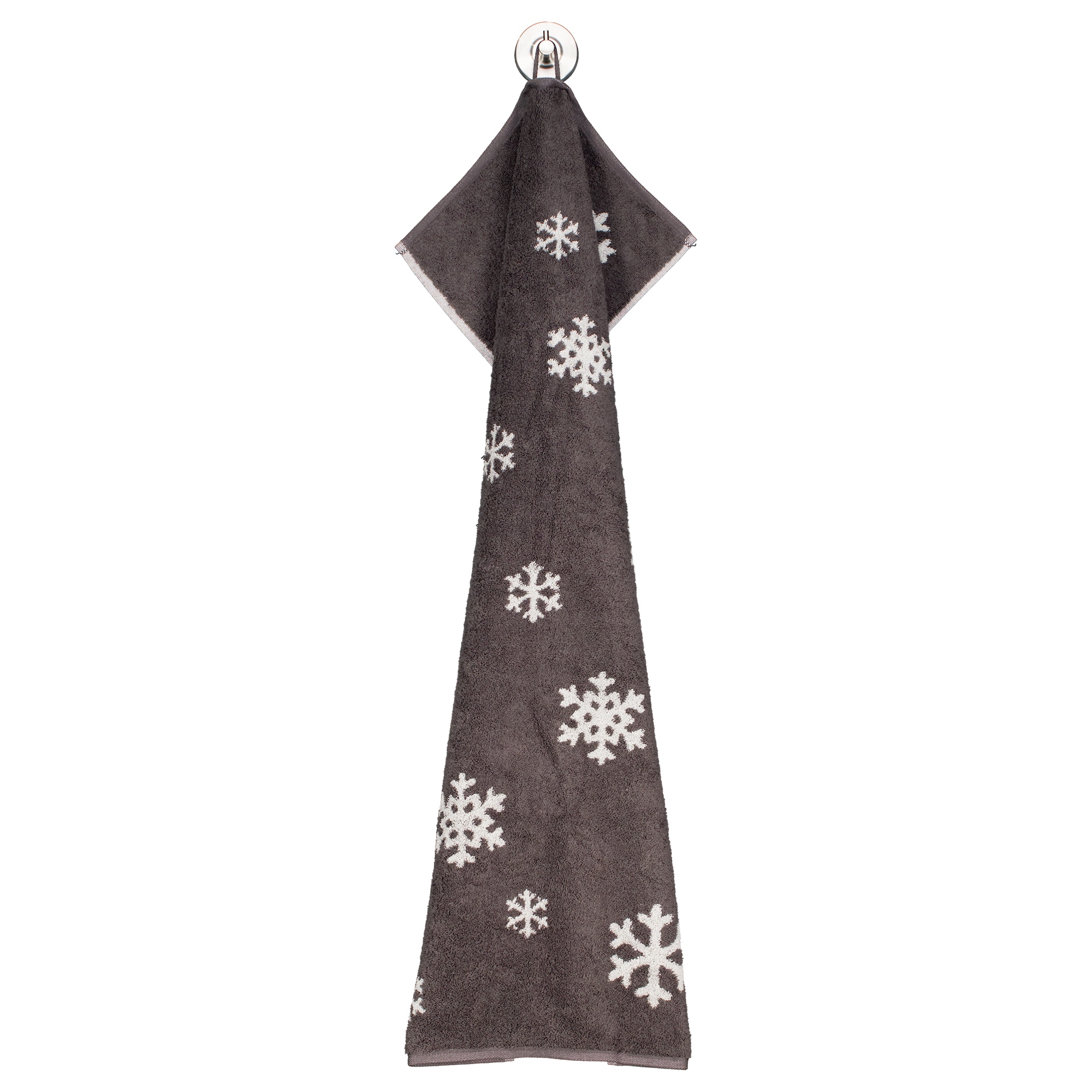 Cawö Handtücher WINTER EDITION Schneekristalle 6270 basalt/platin - 77 - Handtuch 50x100 cm