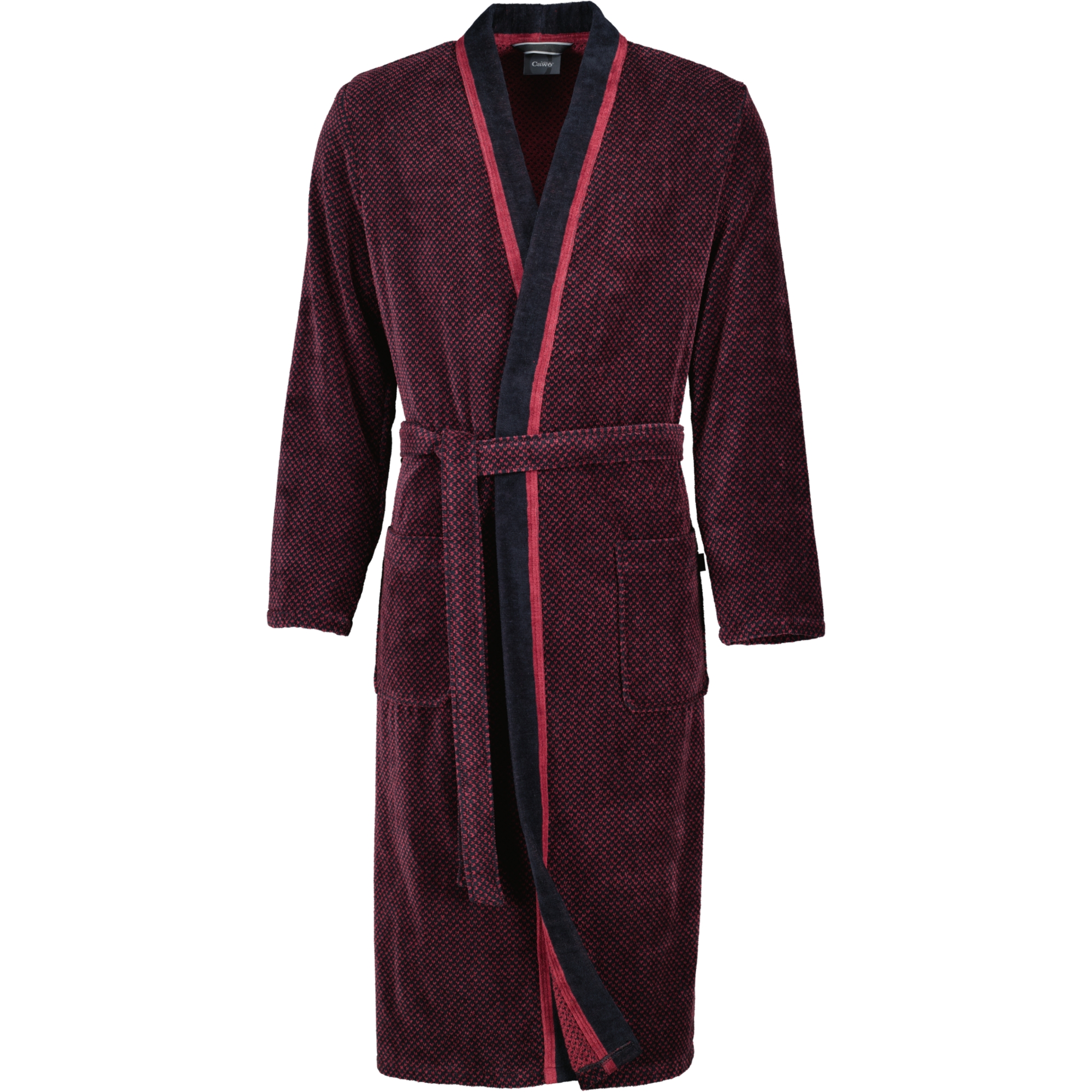 Cawö Bademäntel Herren Kimono 4839 rot-schwarz - 92