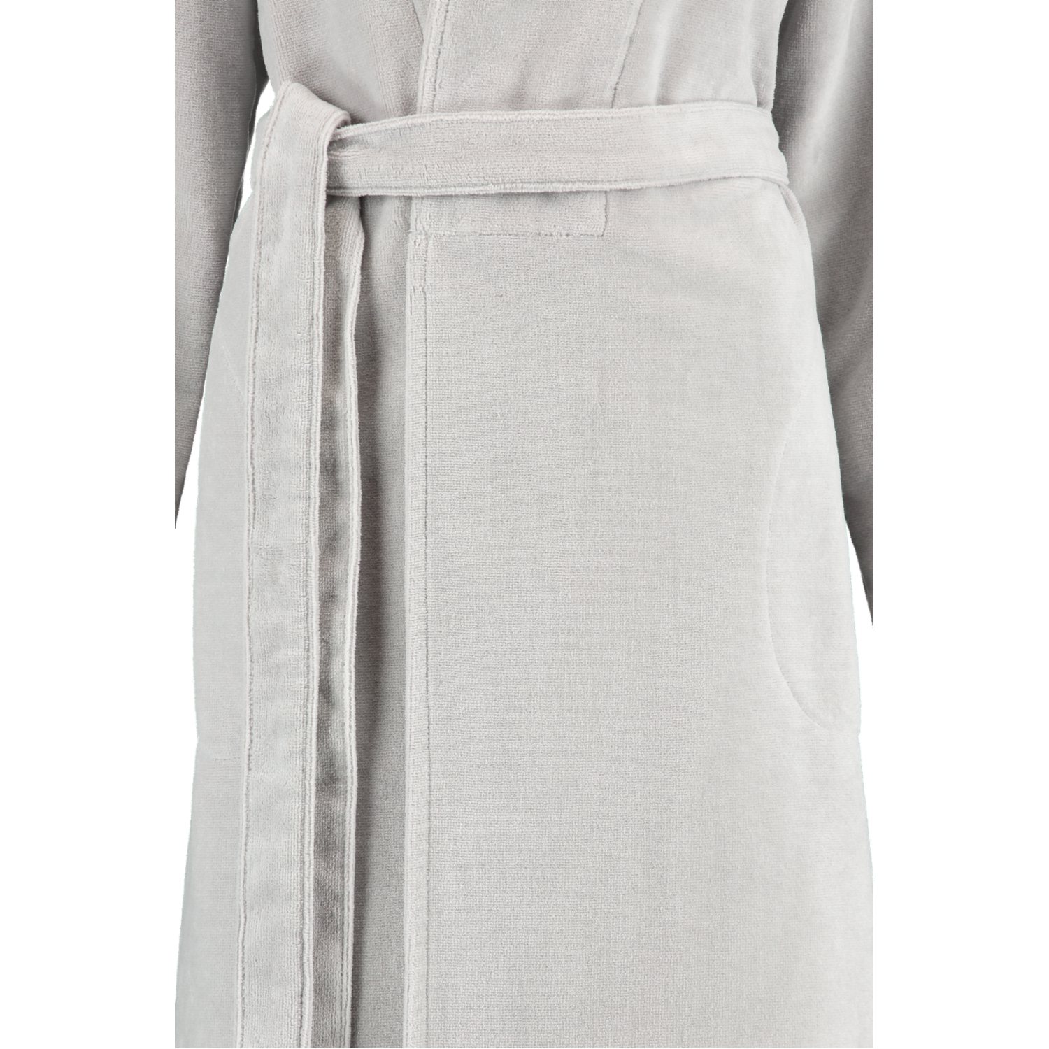 Cawö Damen Bademantel 3346 Spatenkragen - Farbe: silber - 713 - XL