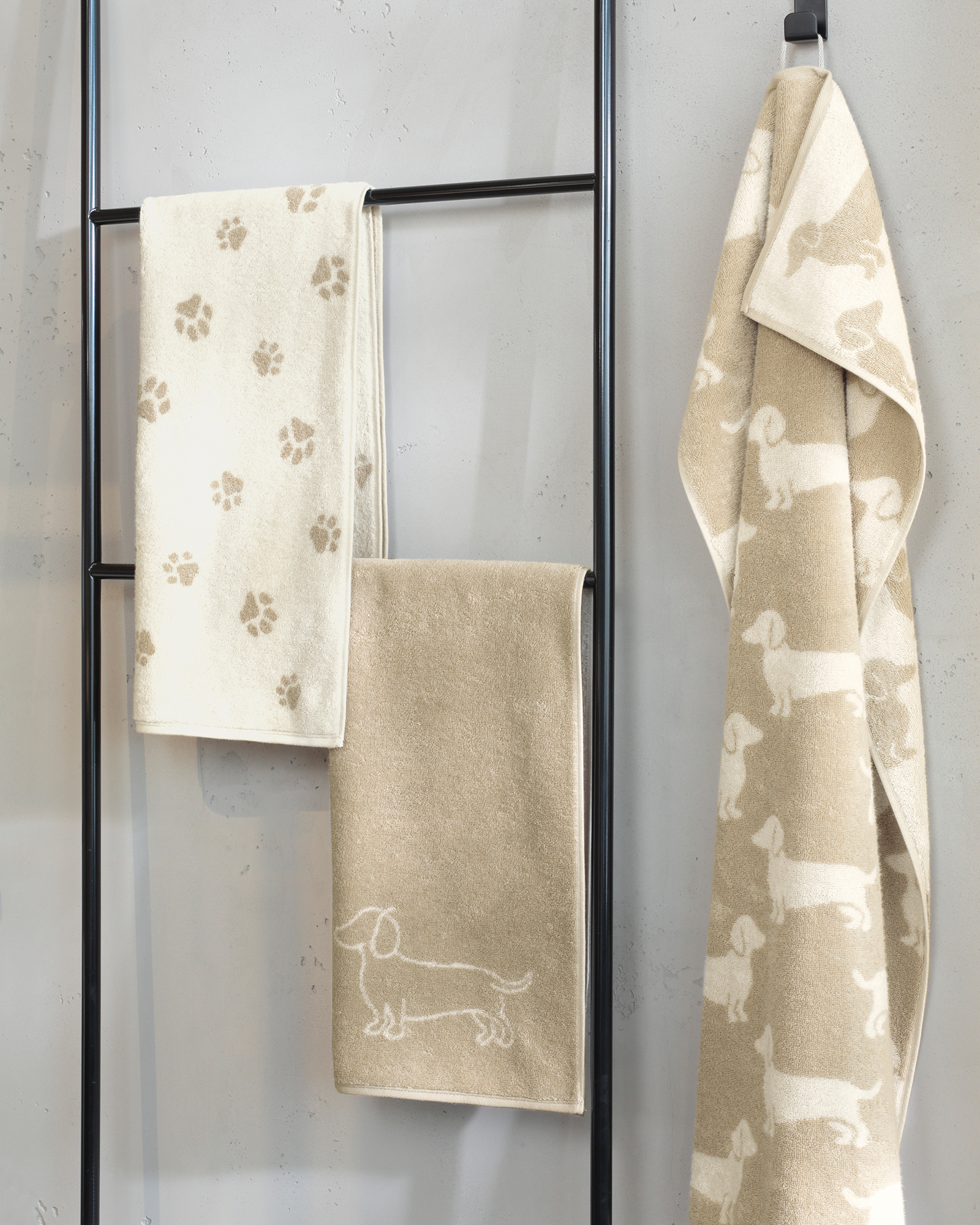 Cawö Home Geschirrtücher Cuisine WE LOVE DOGS 6246 schwarz/beige - 93 - 50x70 cm