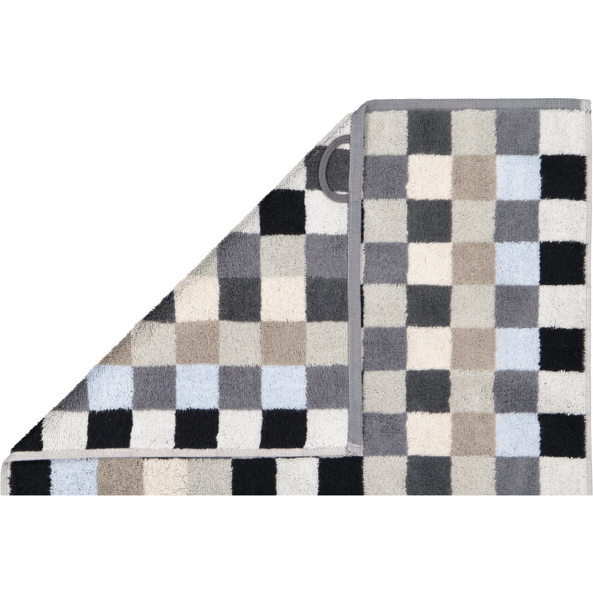 Cawö - Unique Karo 942 - Farbe: anthrazit - 77 - Gästetuch 30x50 cm