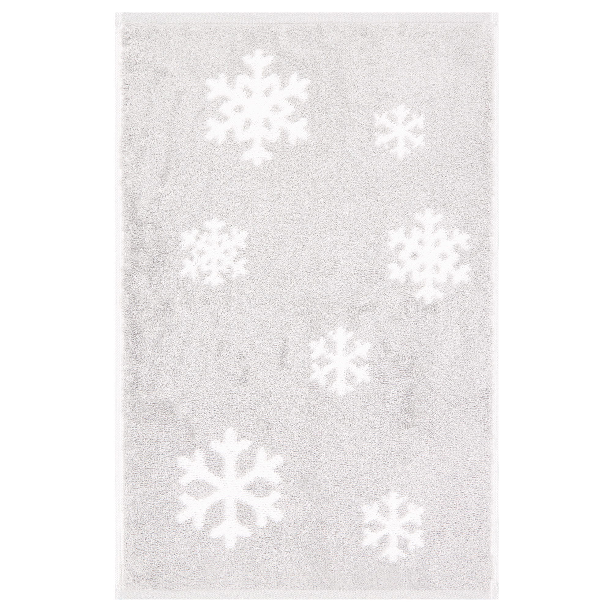Cawö Handtücher WINTER EDITION Schneekristalle 6270 platin/weiß - 76 - Gästetuch 30x50 cm