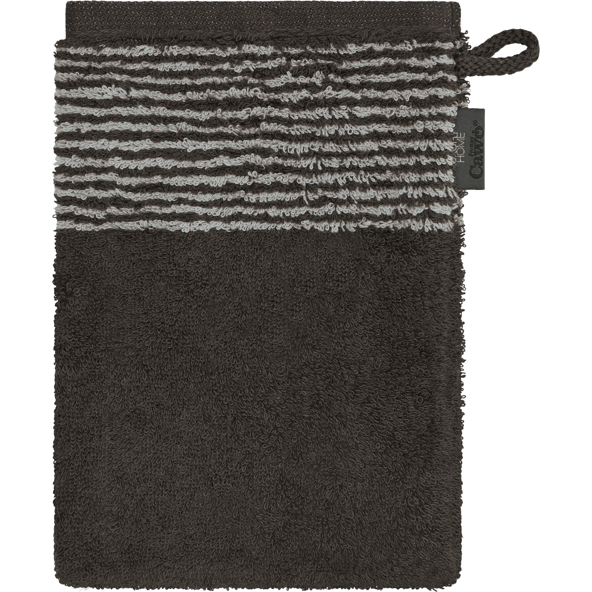 Cawö Handtücher Luxury Home Two-Tone 590 basalt - 73 - Waschhandschuh 16x22 cm