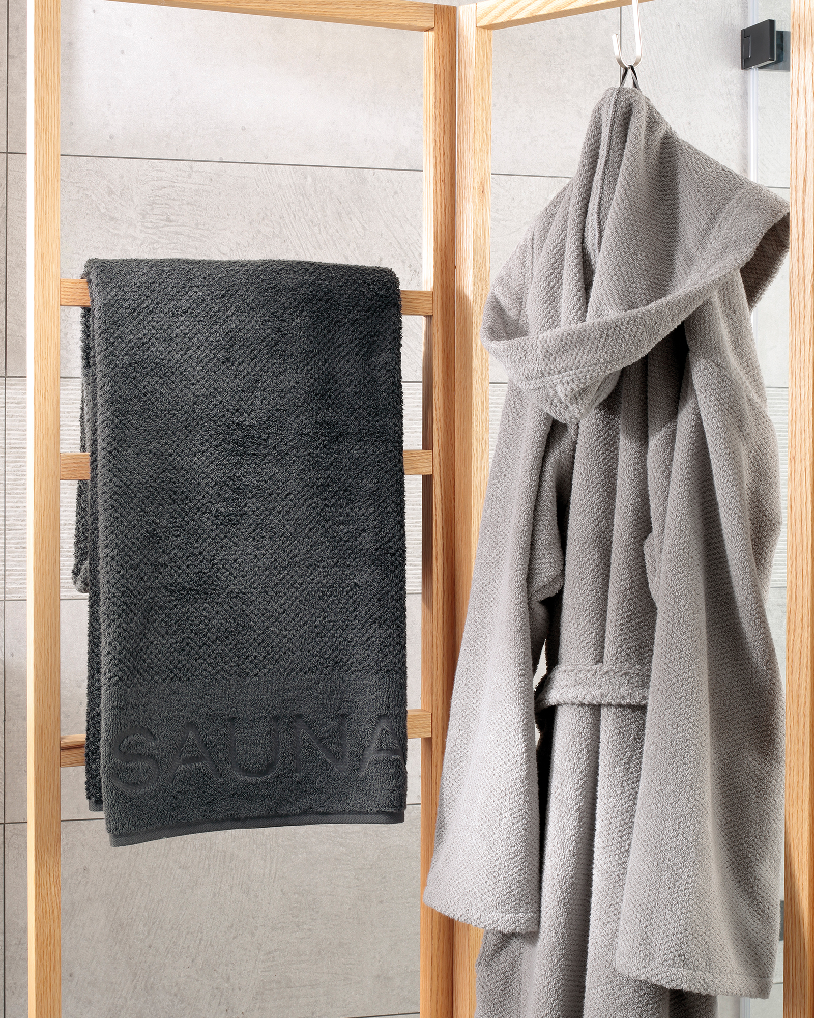 Cawö Saunatücher Pure 6501 basalt - 740 - 80x200 cm