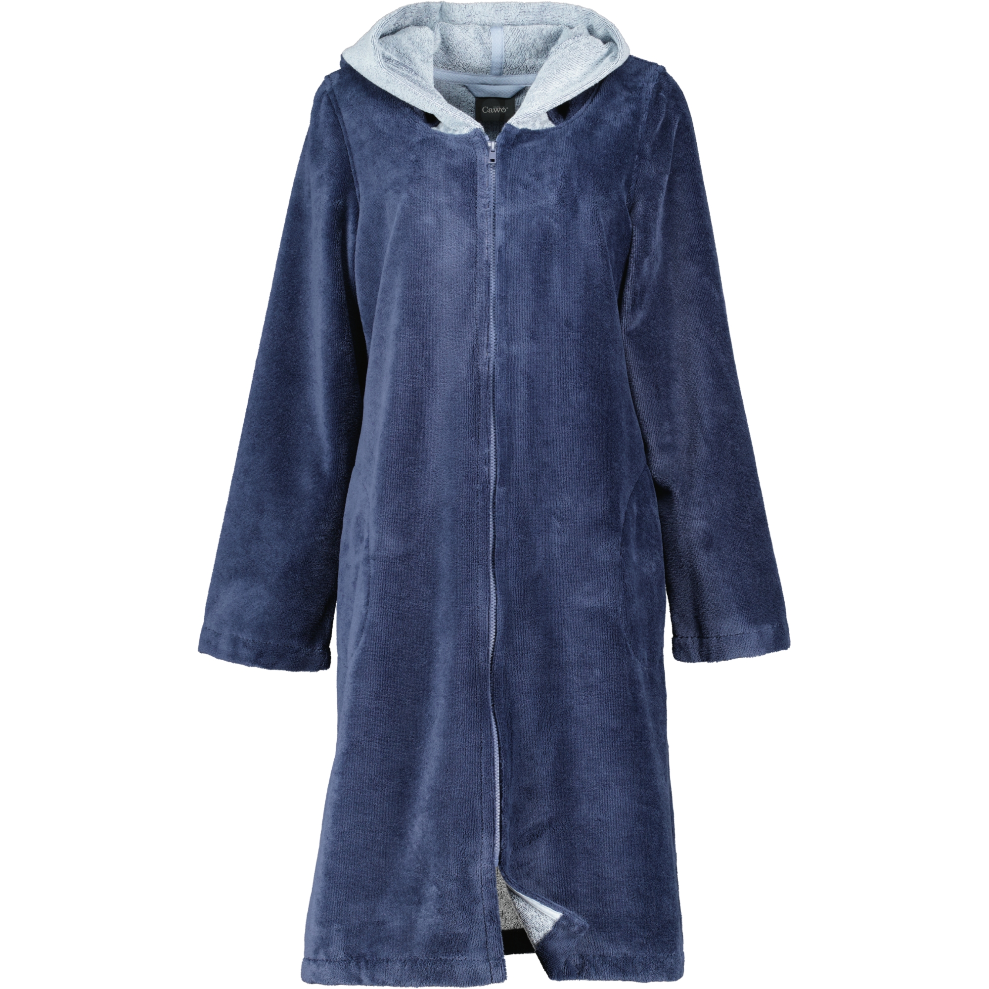 Cawö Home Bademäntel Damen Kurzmantel Kapuze 841 - Farbe: sea - 10 - XL
