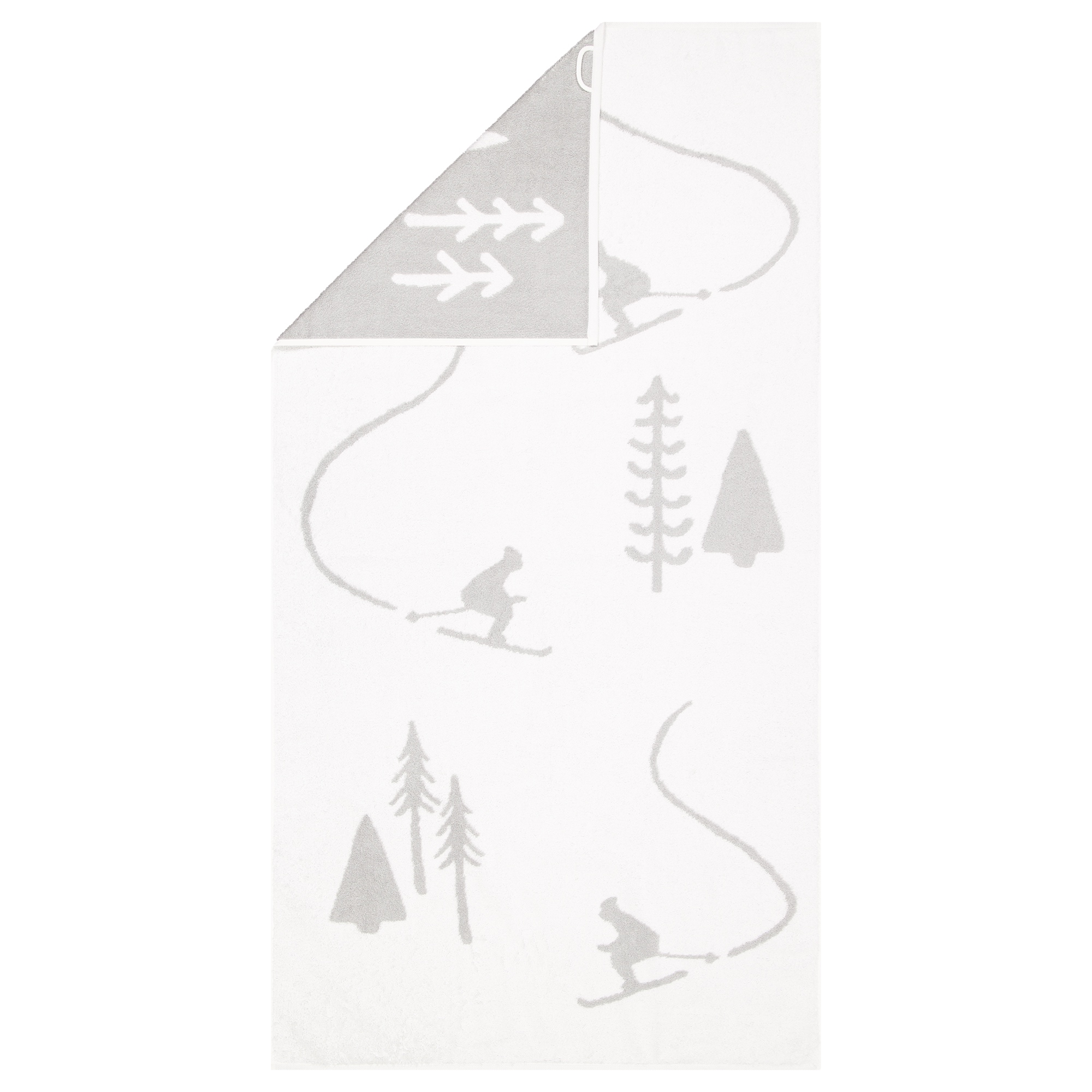 Cawö Handtücher WINTER EDITION Skifahrer 6272 weiß/platin - 67 - Duschtuch 70x140 cm