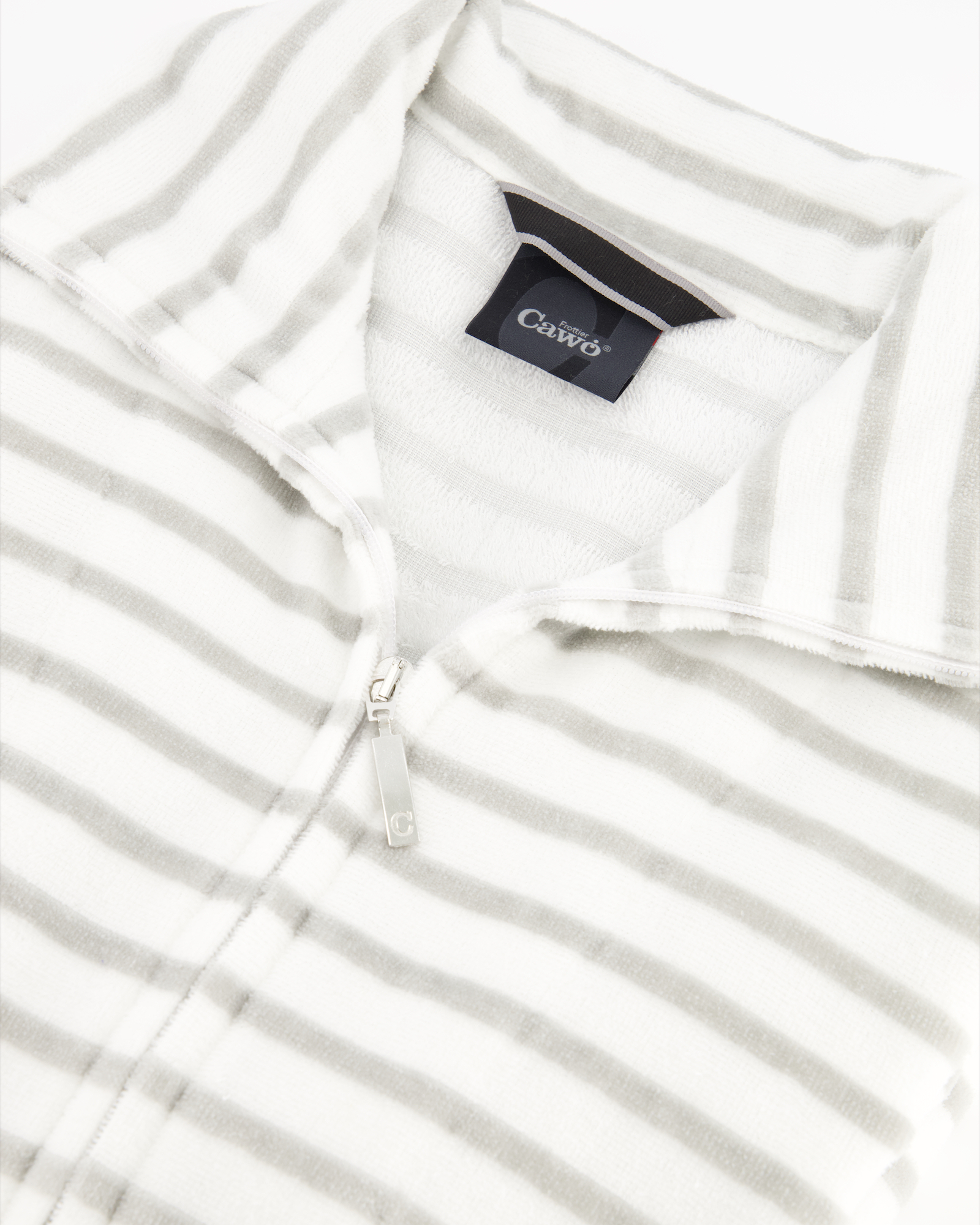 Cawö Bademäntel Damen Reißverschluss Breton 6597 silber - 76