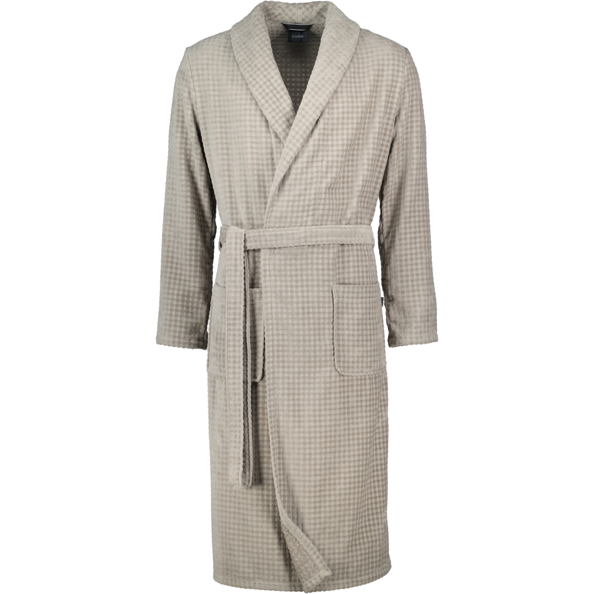 Cawö Bademäntel Herren Schalkragen Waffelpiqué 6508 graphit - 779 - XL