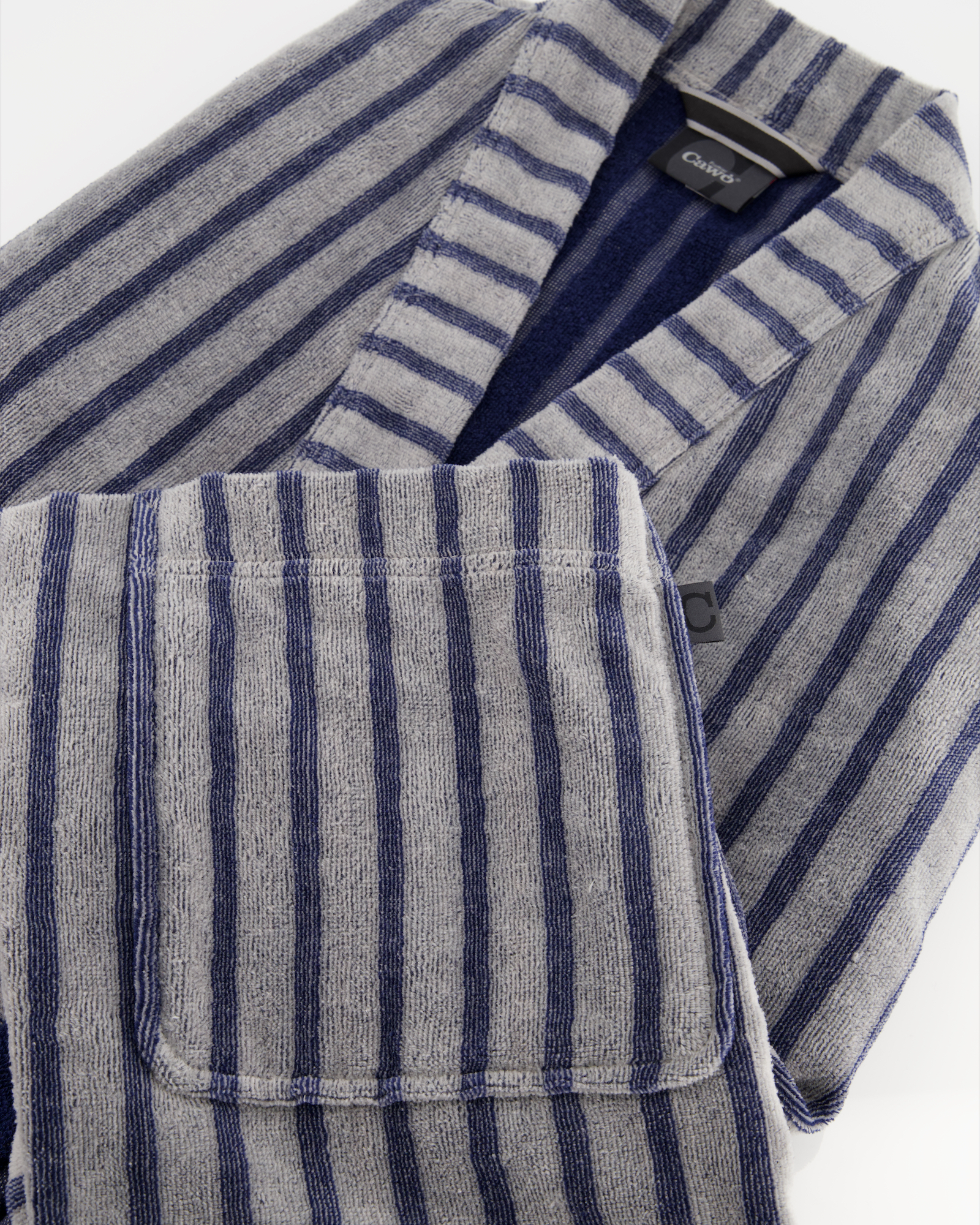 Cawö Bademäntel Herren Kimono Streifen 5505 denim - 17