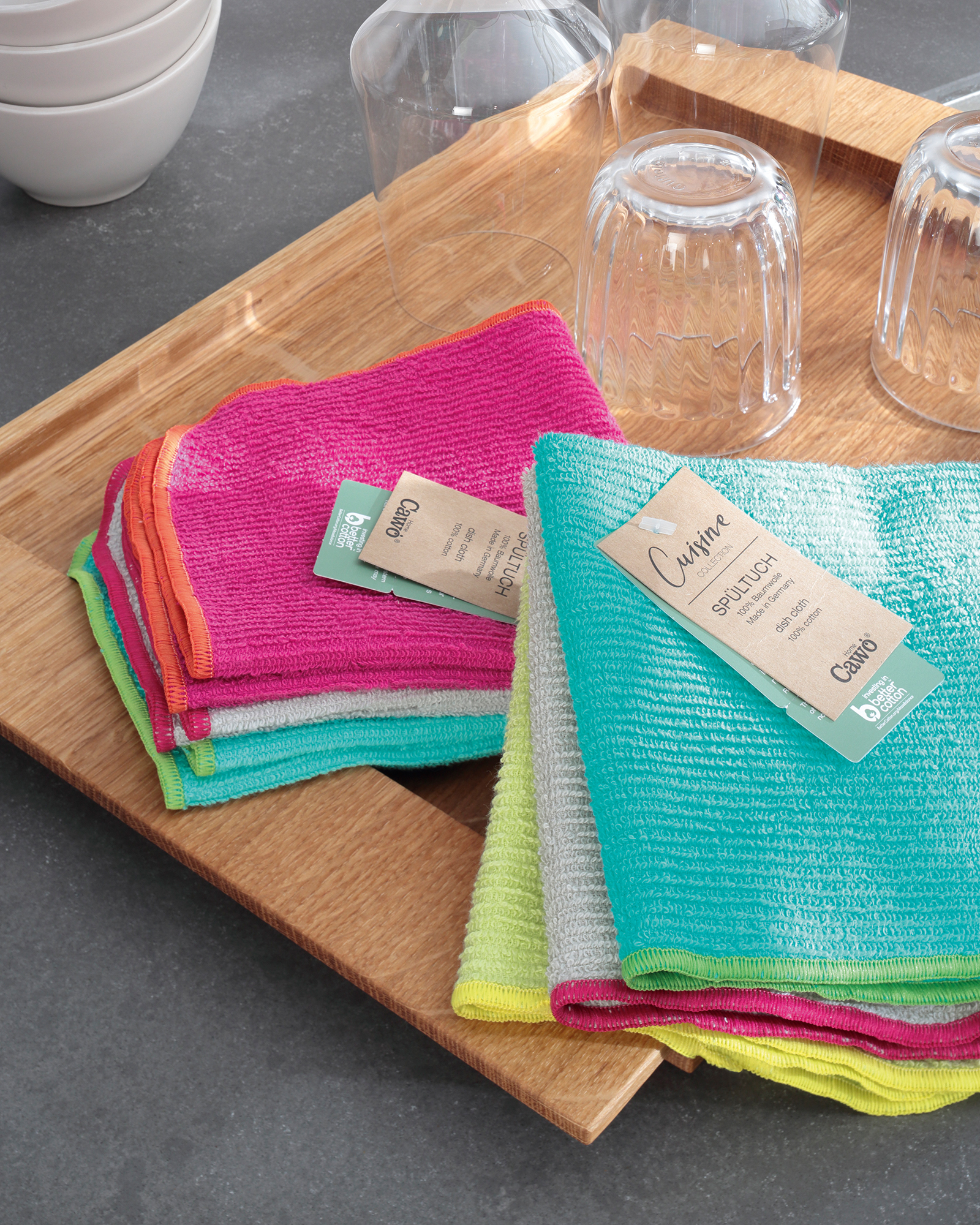 Cawö Spültücher Trio 550 3er Set pink/türkis - 21 - 30x30 cm