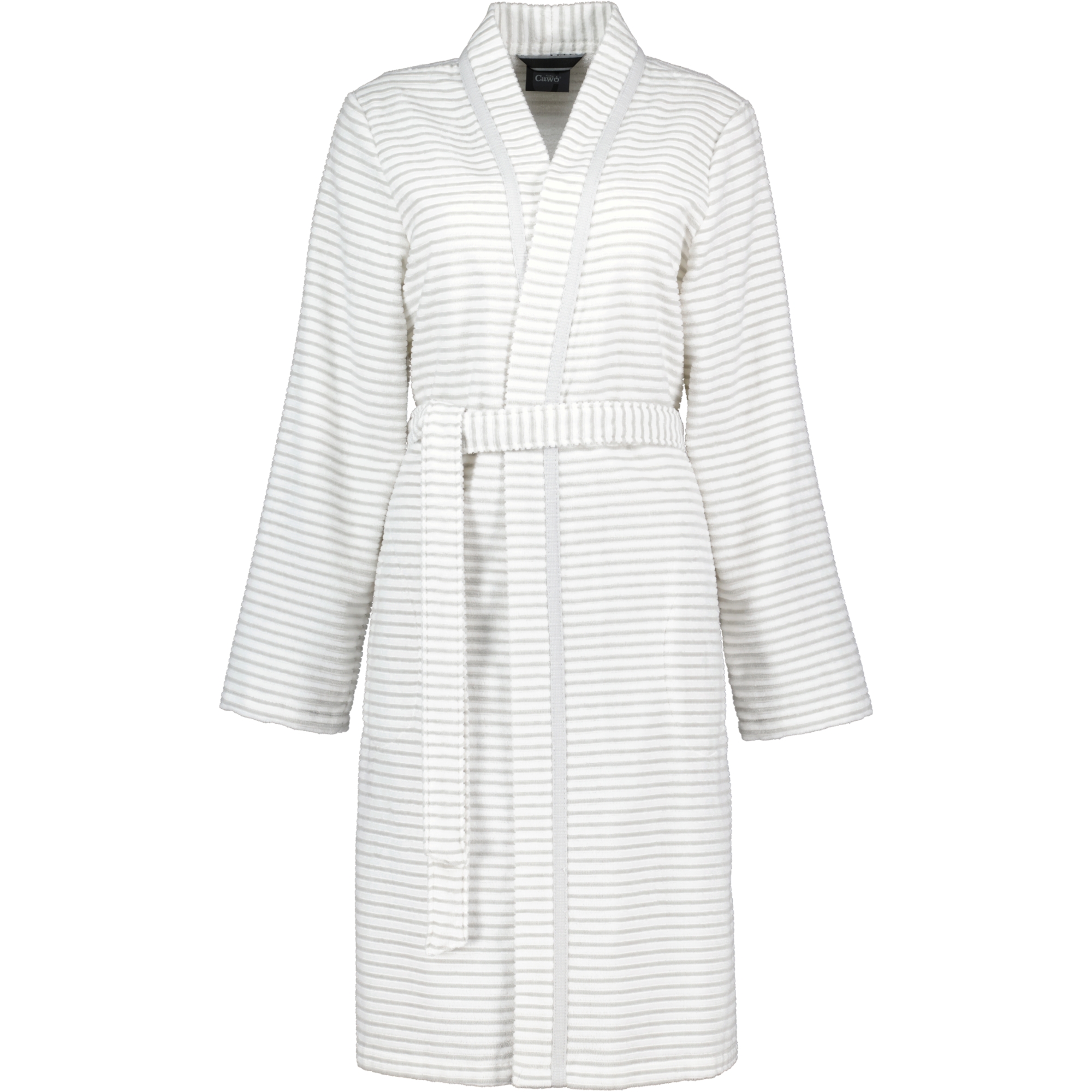 Cawö Bademäntel Damen Kimono Struktur 1214 weiß-silber - 76
