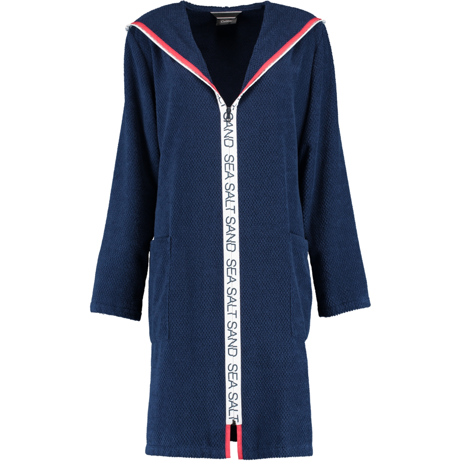 Cawö Bademäntel Damen Reißverschluss mit Kapuze Sea Salt Sand 3101 navy - 133