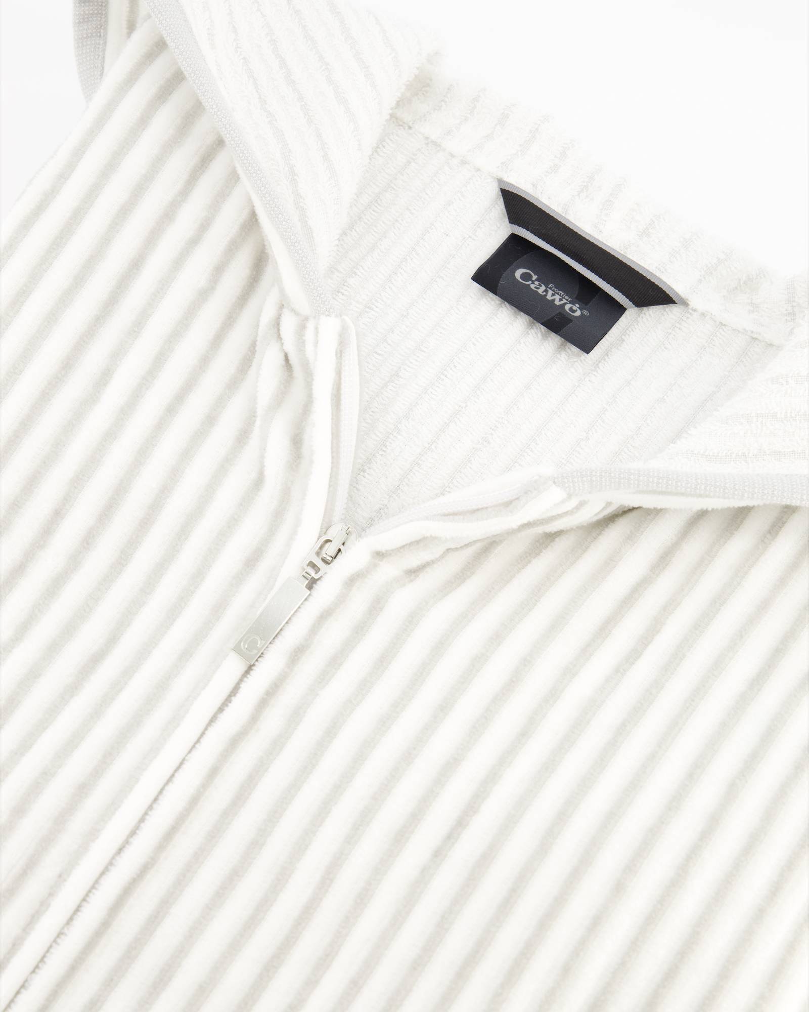 Cawö Bademäntel Damen Reißverschluss 6416 weiss-silber - 76