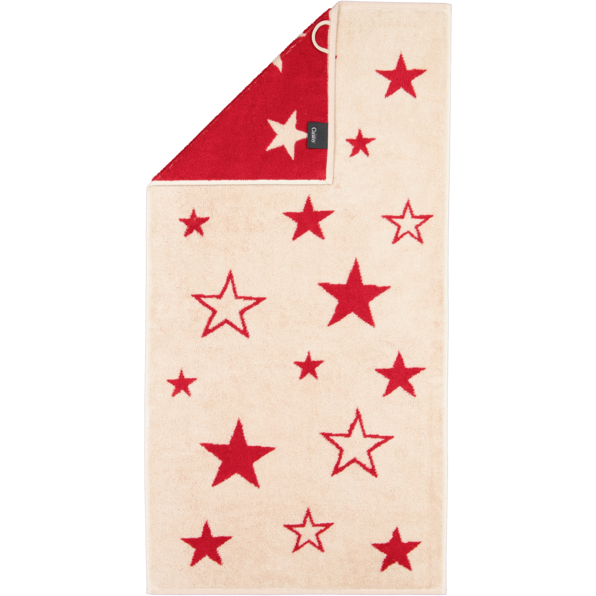 Cawö Handtücher Christmas Edition Sterne 792 natur-rot - 32