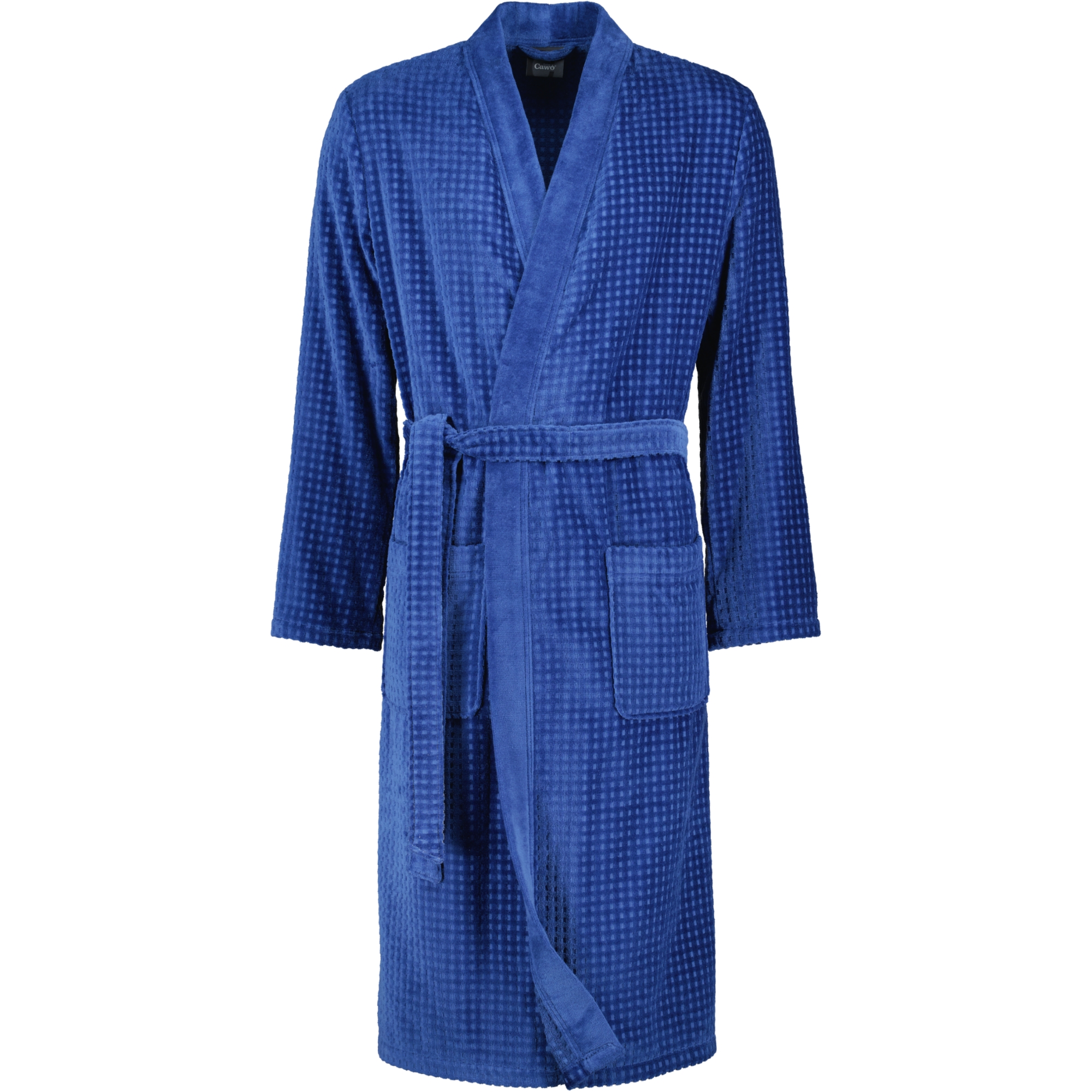 Cawö Herren Bademantel Kimono 3714 - Farbe: saphir - 166 - L