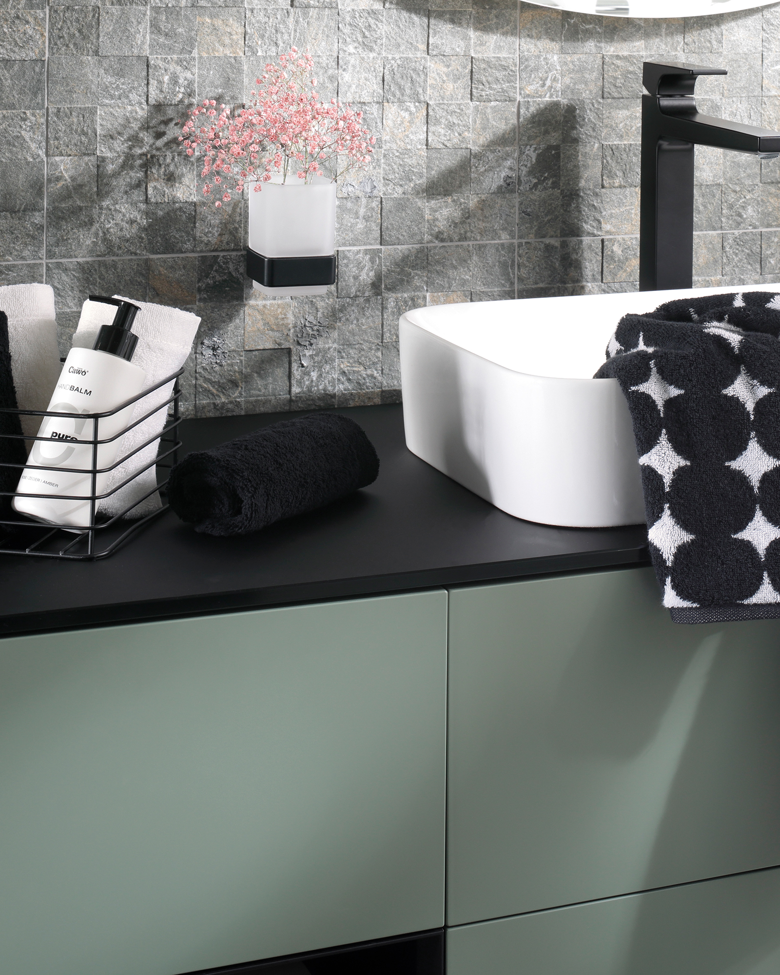 Cawö Handtücher Black&White Bubbles 6279 schwarz/weiß - 96 - Handtuch 50x100 cm