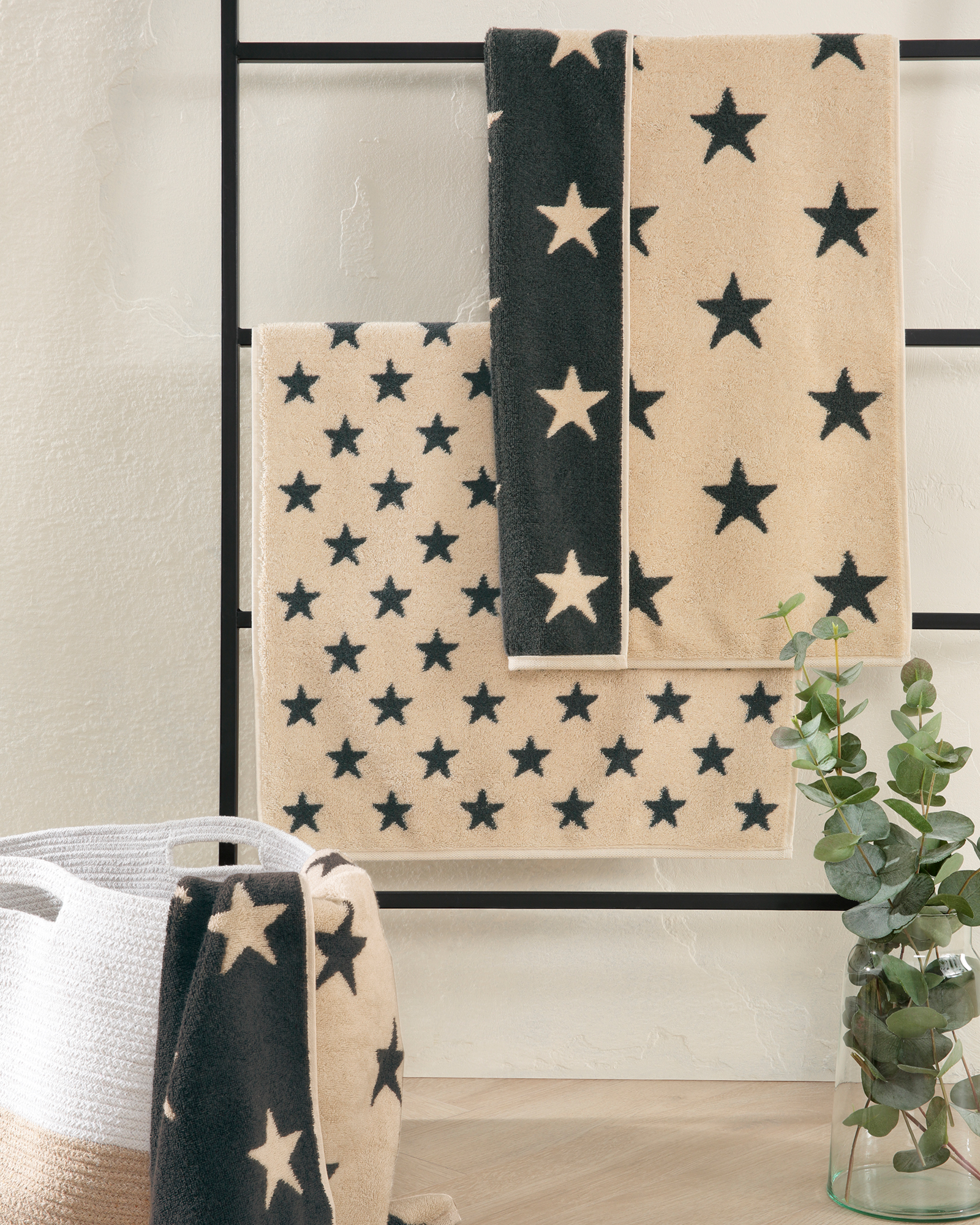 Cawö Handtücher NEW STARS Sterne klein 6261 beige/basalt - 37