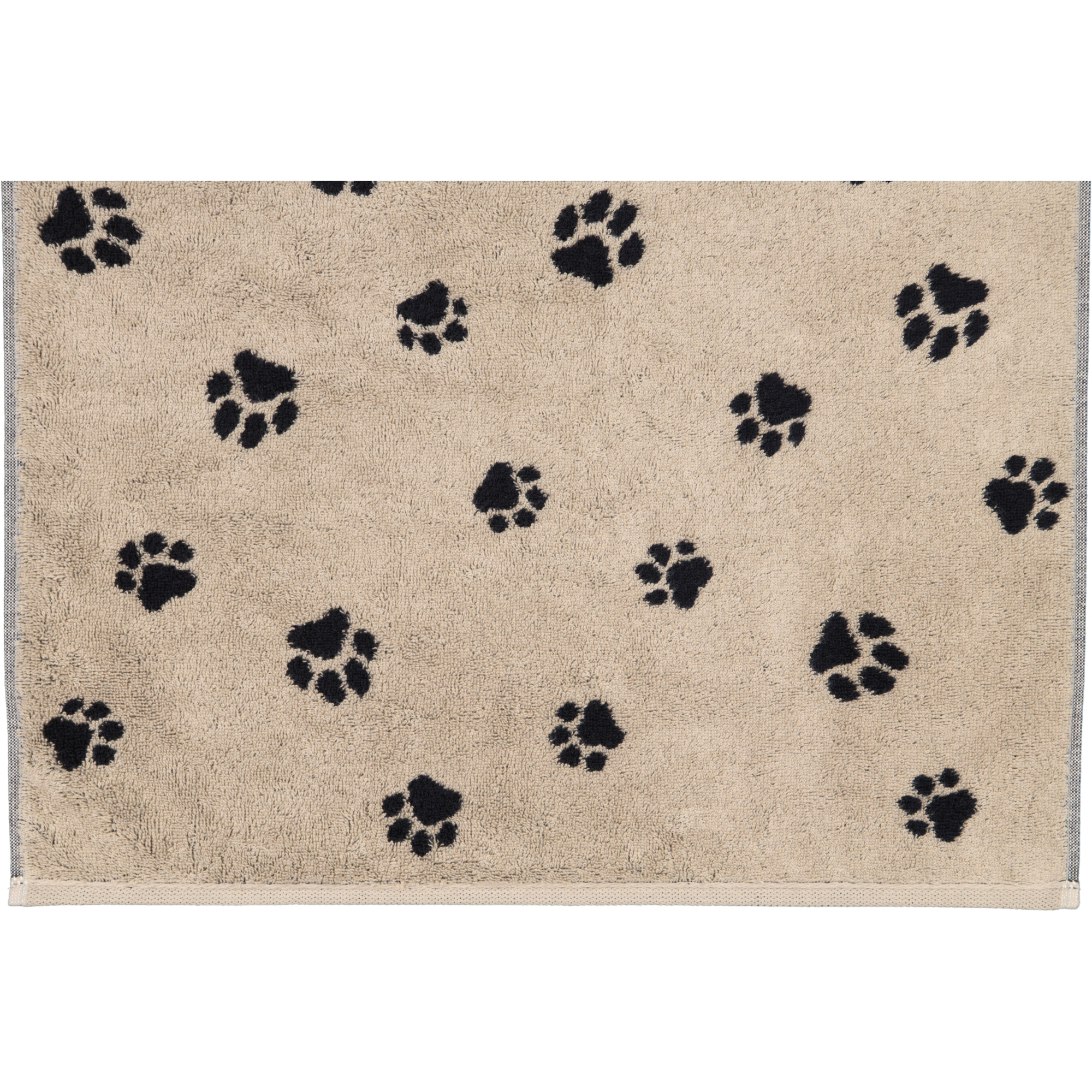 Cawö Handtücher WE LOVE DOGS Paws 6247 Schwarz-Beige - 93 - Gästetuch 30x50 cm