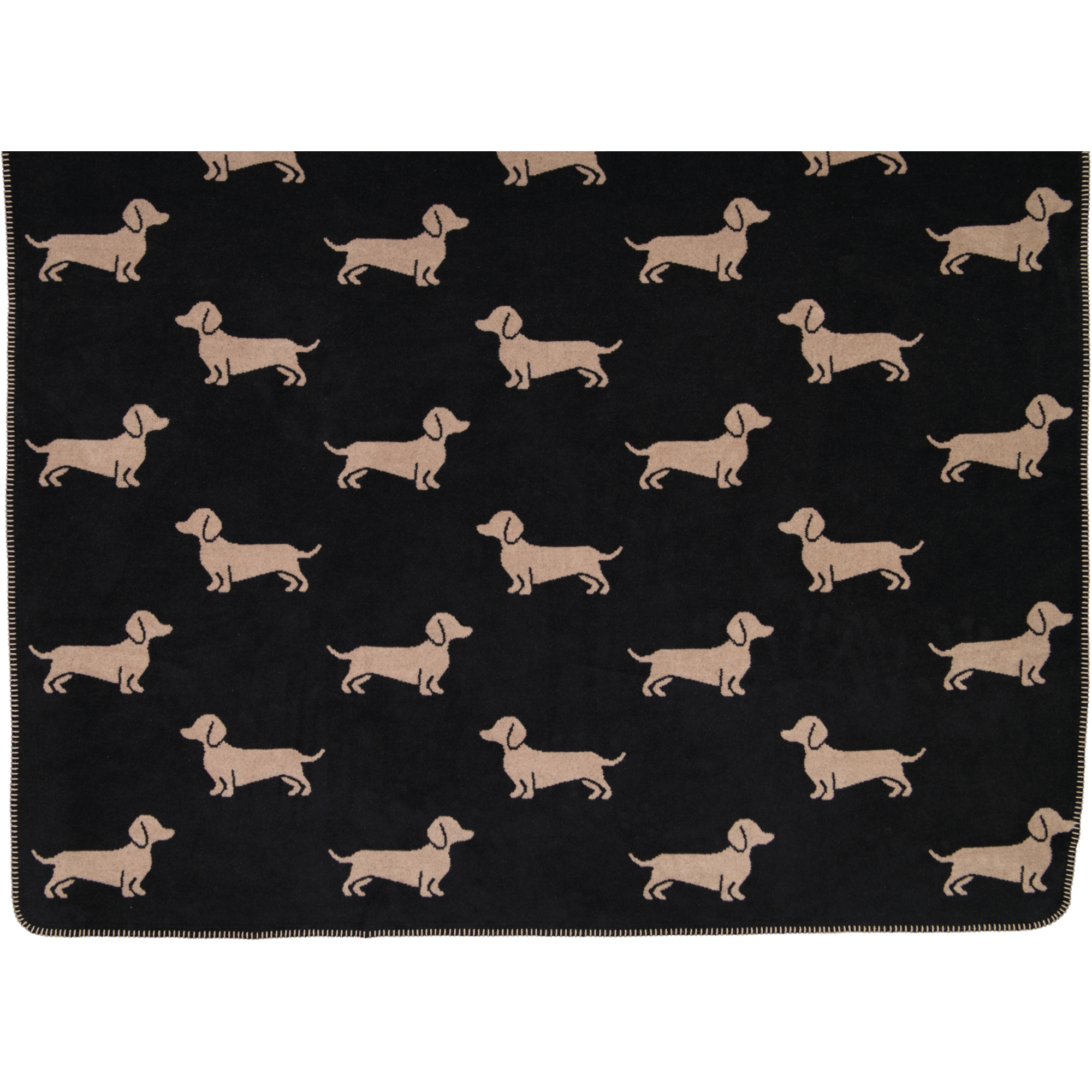Cawö Wohndecken WE LOVE DOGS 62460 schwarz/beige - 93 - 150x200 cm