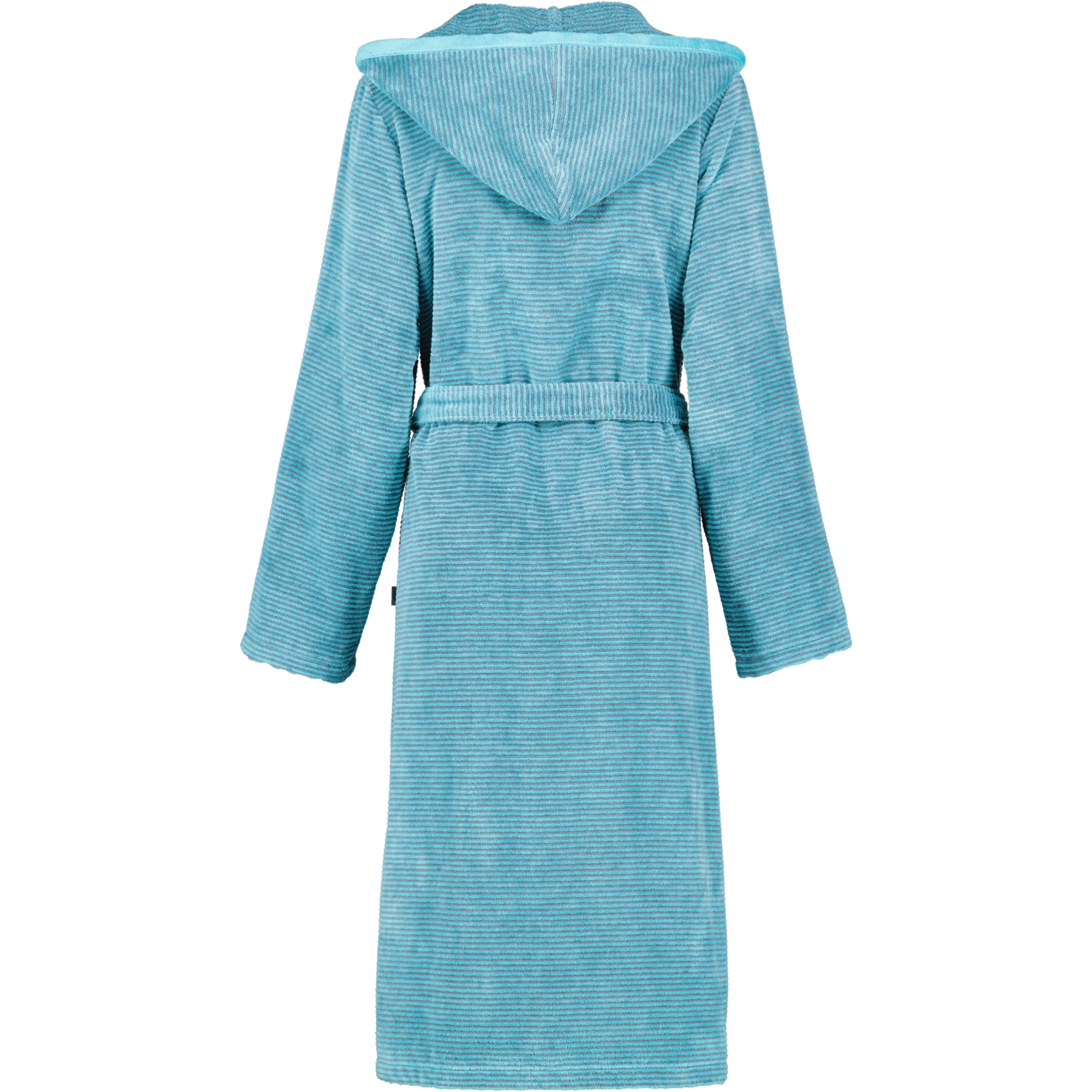 Cawö - Damen Bademantel Two-Tone Kapuze Reißverschluss 6432 - Farbe: türkis - 47 - S