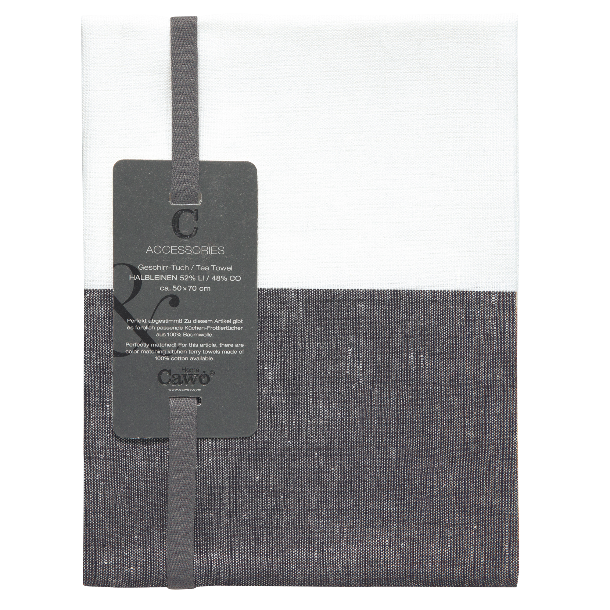 Cawö Home Geschirrtücher Cuisine Duo 535 schwarz/weiß - 96 - 50x70 cm