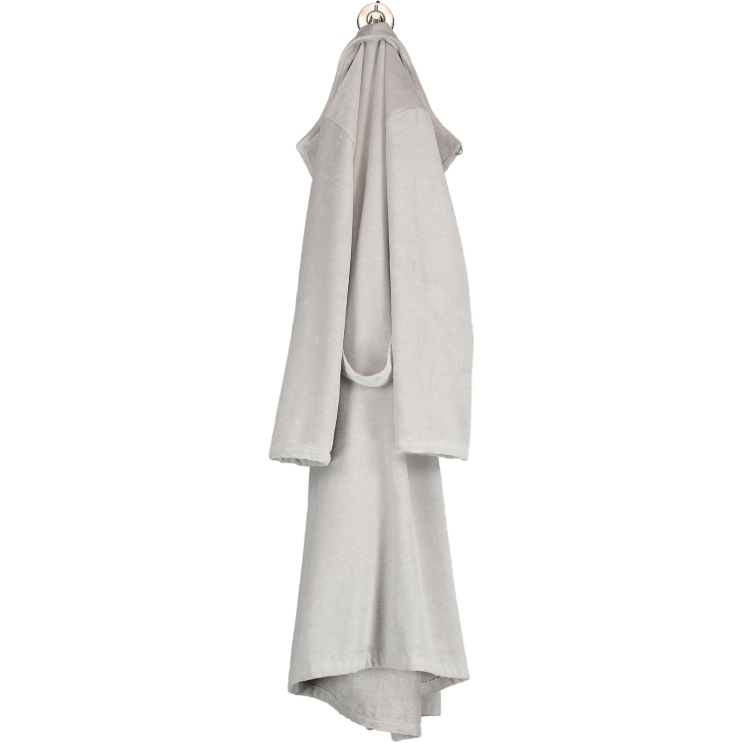 Cawö Damen Bademantel 3346 Spatenkragen - Farbe: silber - 713 - XL
