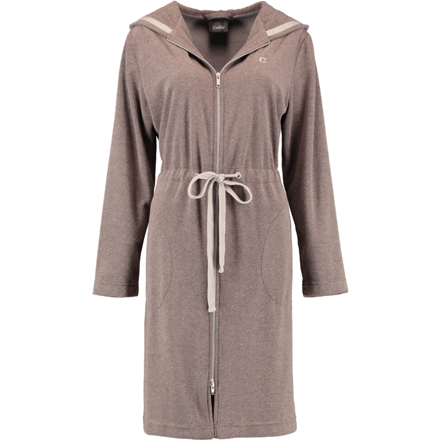 Cawö Home Bademäntel Damen Kurzmantel mit Kapuze Active 821 mocca-stein - 37