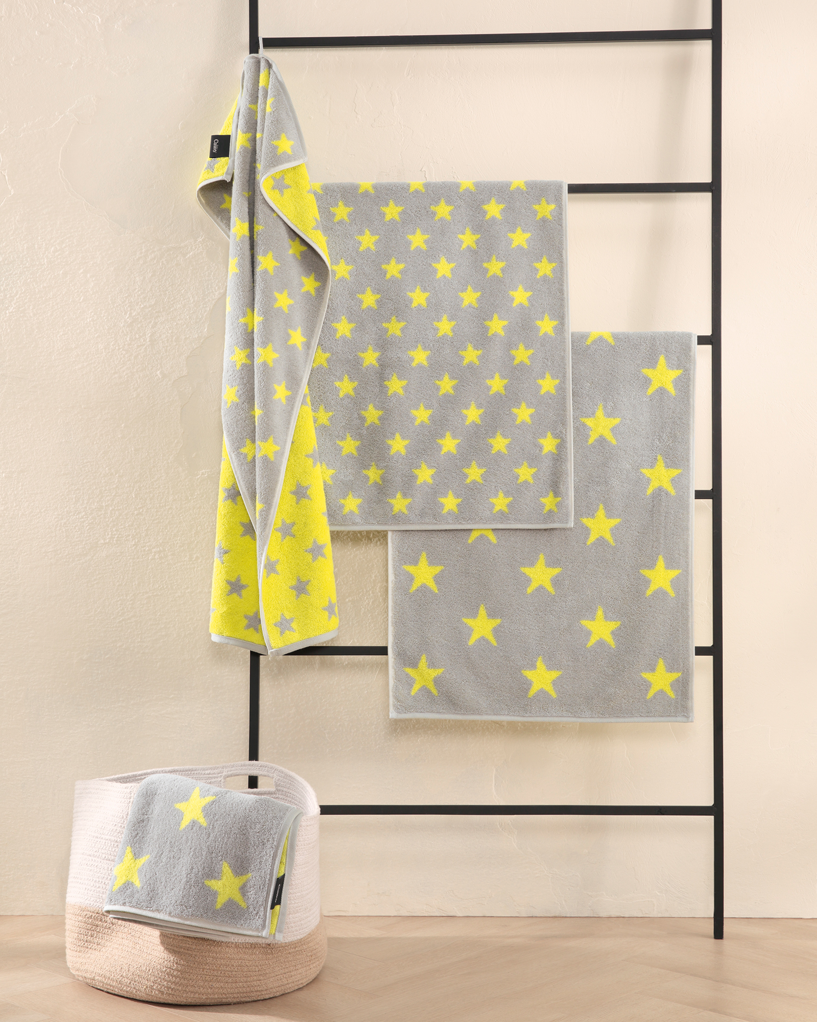 Cawö Handtücher NEW STARS Sterne groß 6260 platin/lime - 75