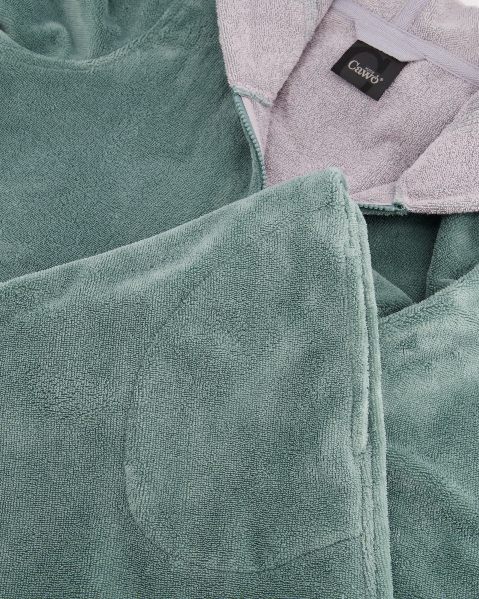Cawö Home Bademäntel Damen Kurzmantel mit Kapuze Kapuze 841 fjord - 47 - XL