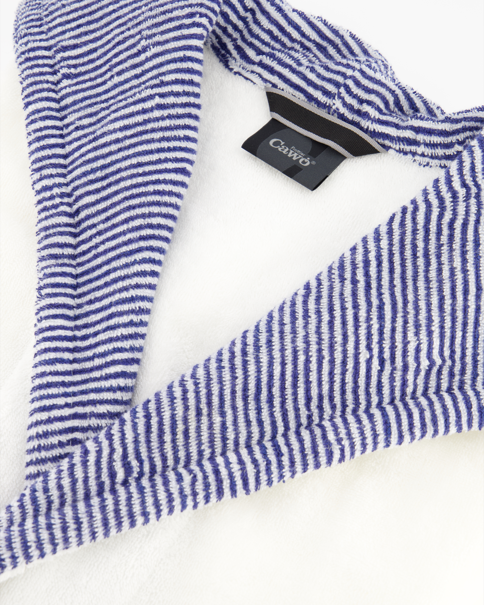 Cawö Bademäntel Damen Kapuze Classic 4345 weiß-blau - 601