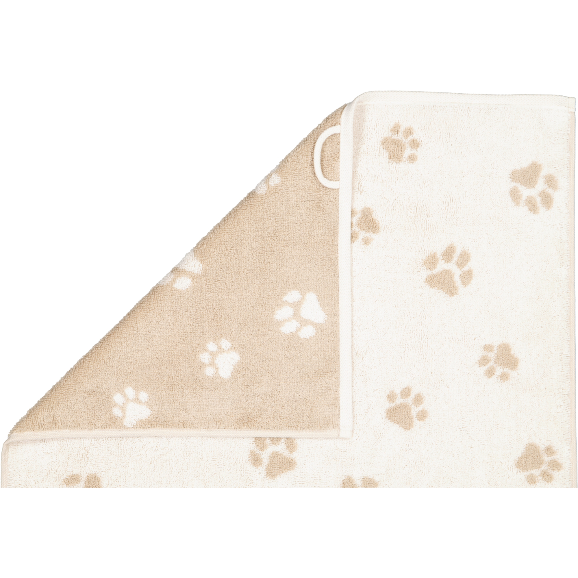 Cawö Handtücher WE LOVE DOGS Paws 6247 Natur-Beige - 33 - Gästetuch 30x50 cm