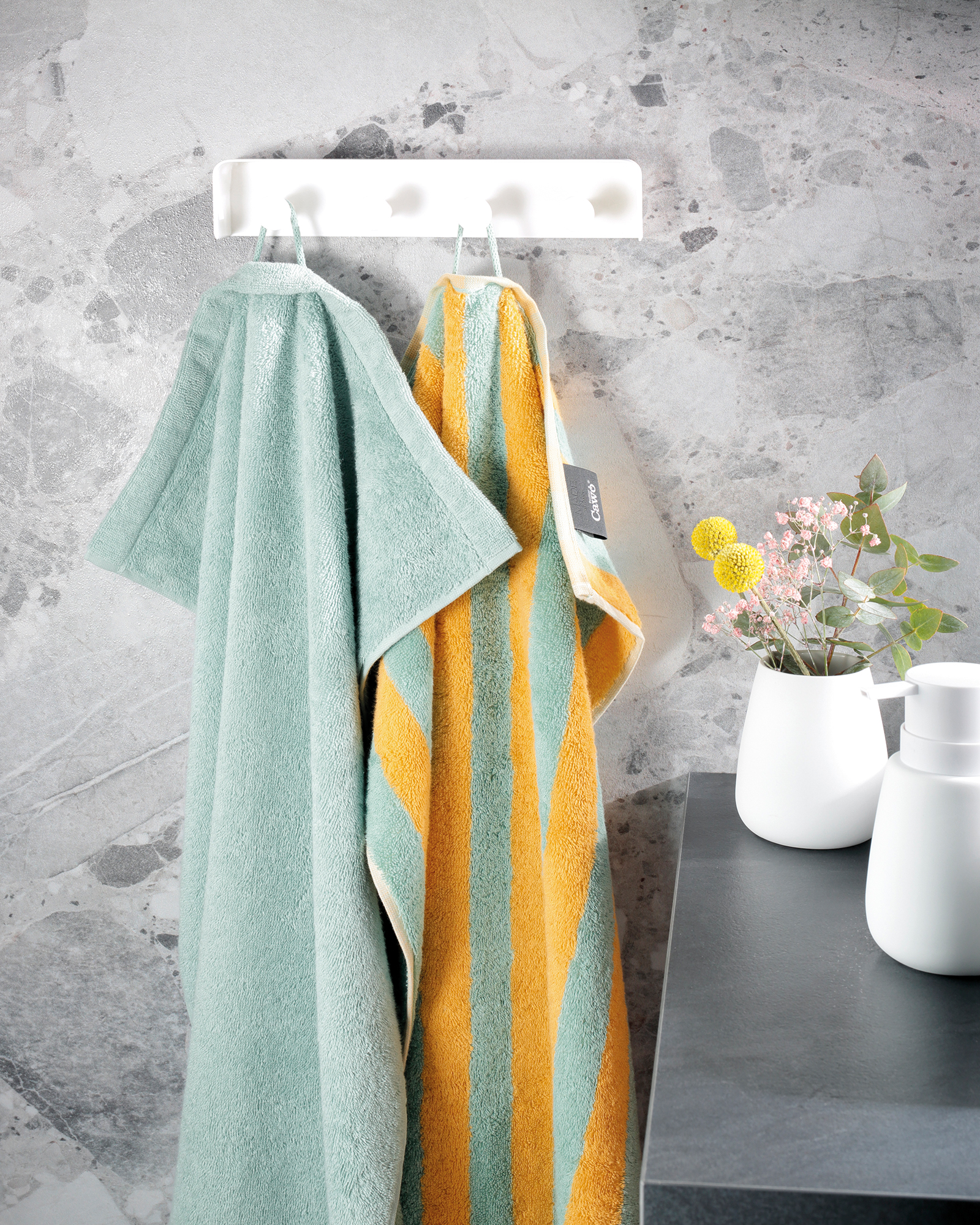 Cawö Handtücher Bold Streifen 6277 mint/gelb - 45 - Handtuch 50x100 cm